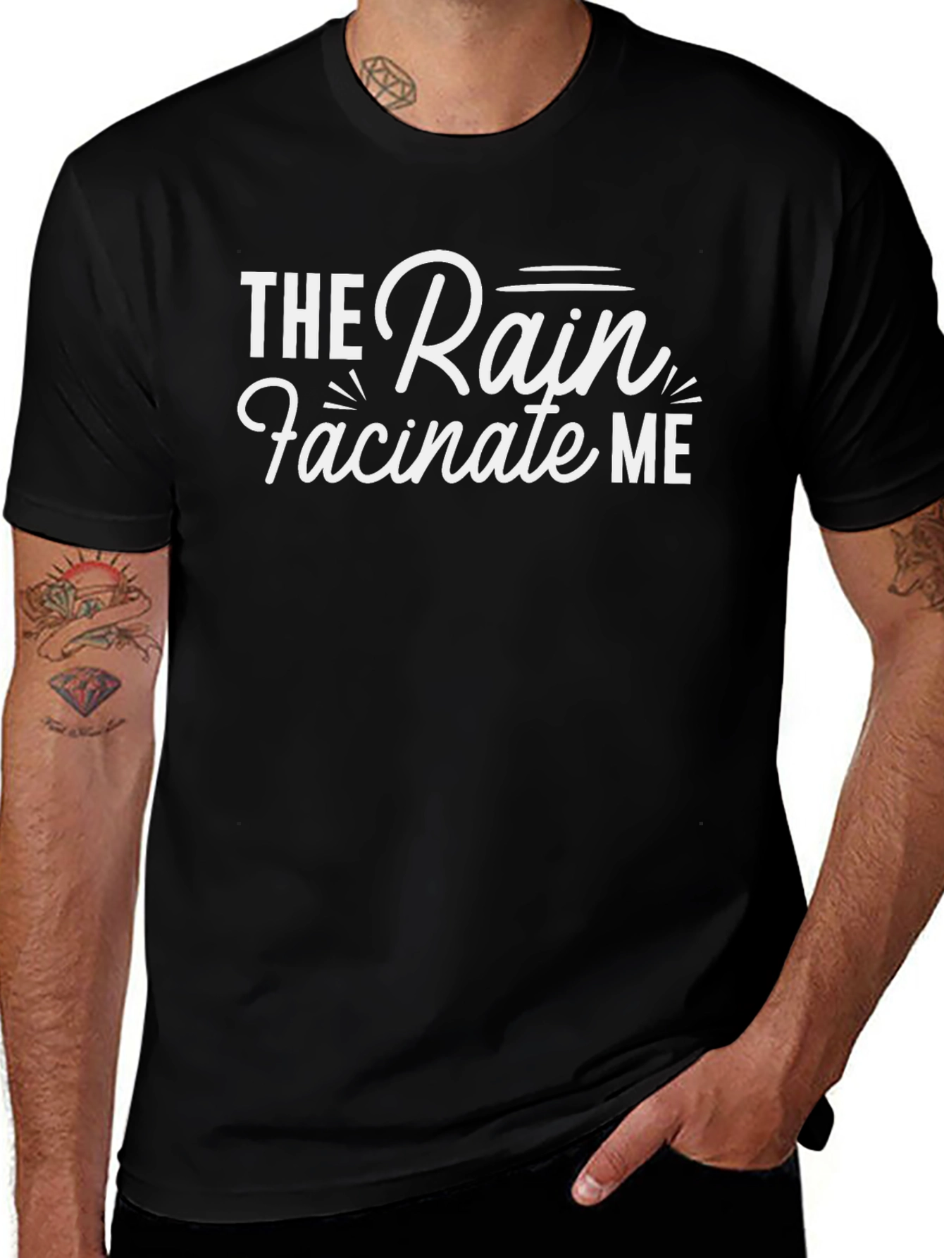 The Rain Fascinate Me Black Graphic T-Shirt