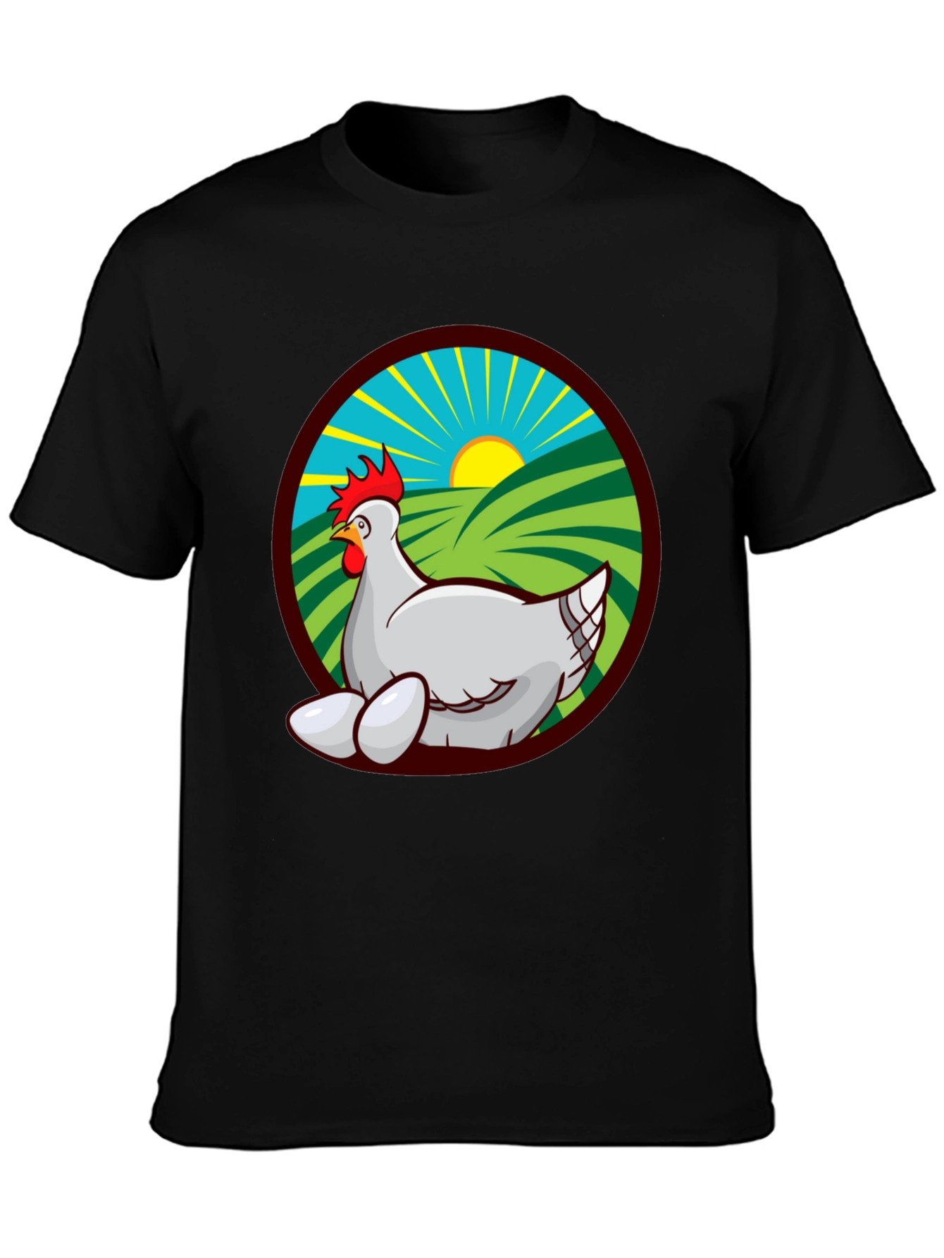 Chicken and Eggs Graphic Tee - Farm Fresh Design