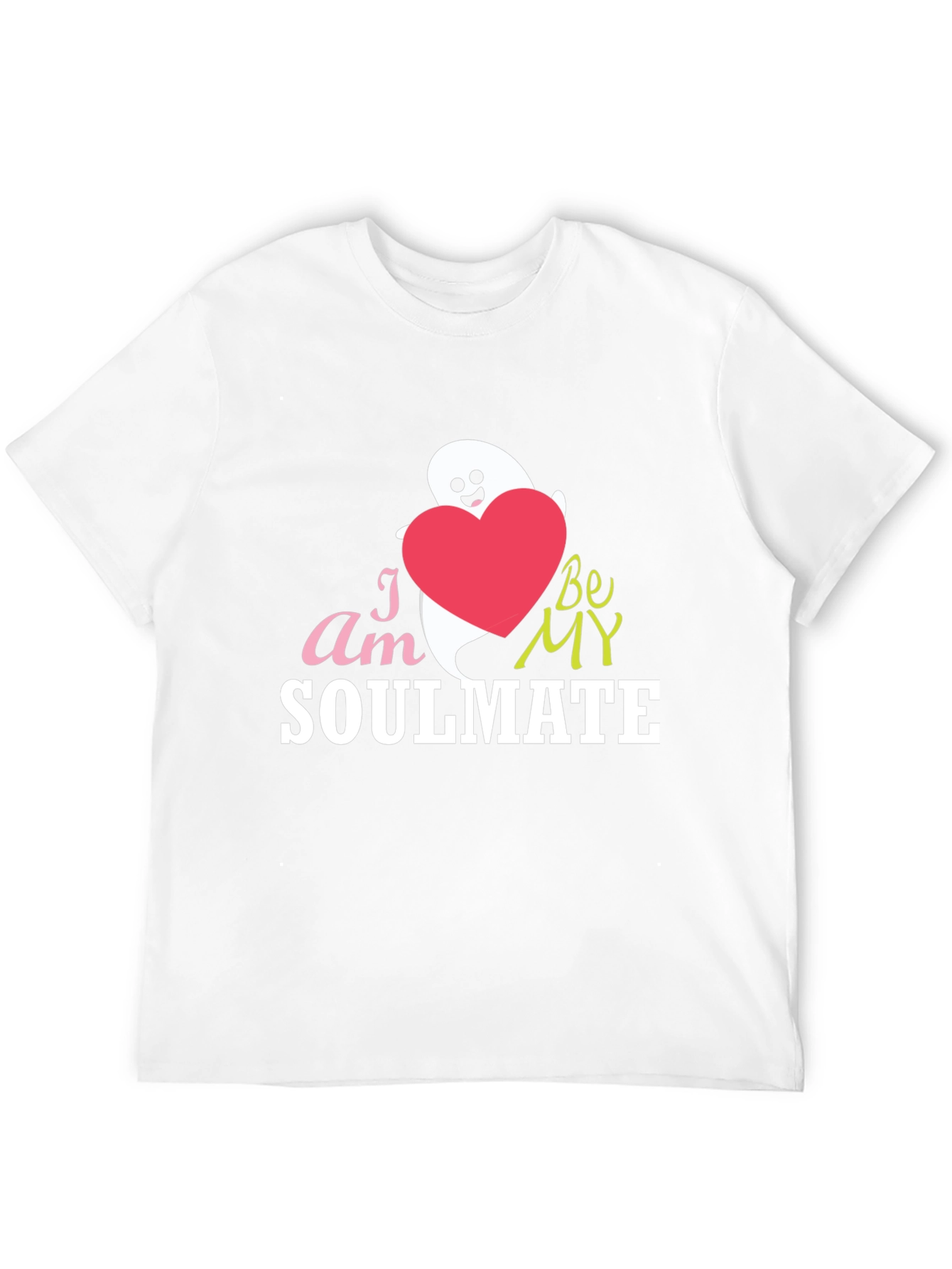 Soulmate Graphic Tee - Cute Ghost & Heart Design