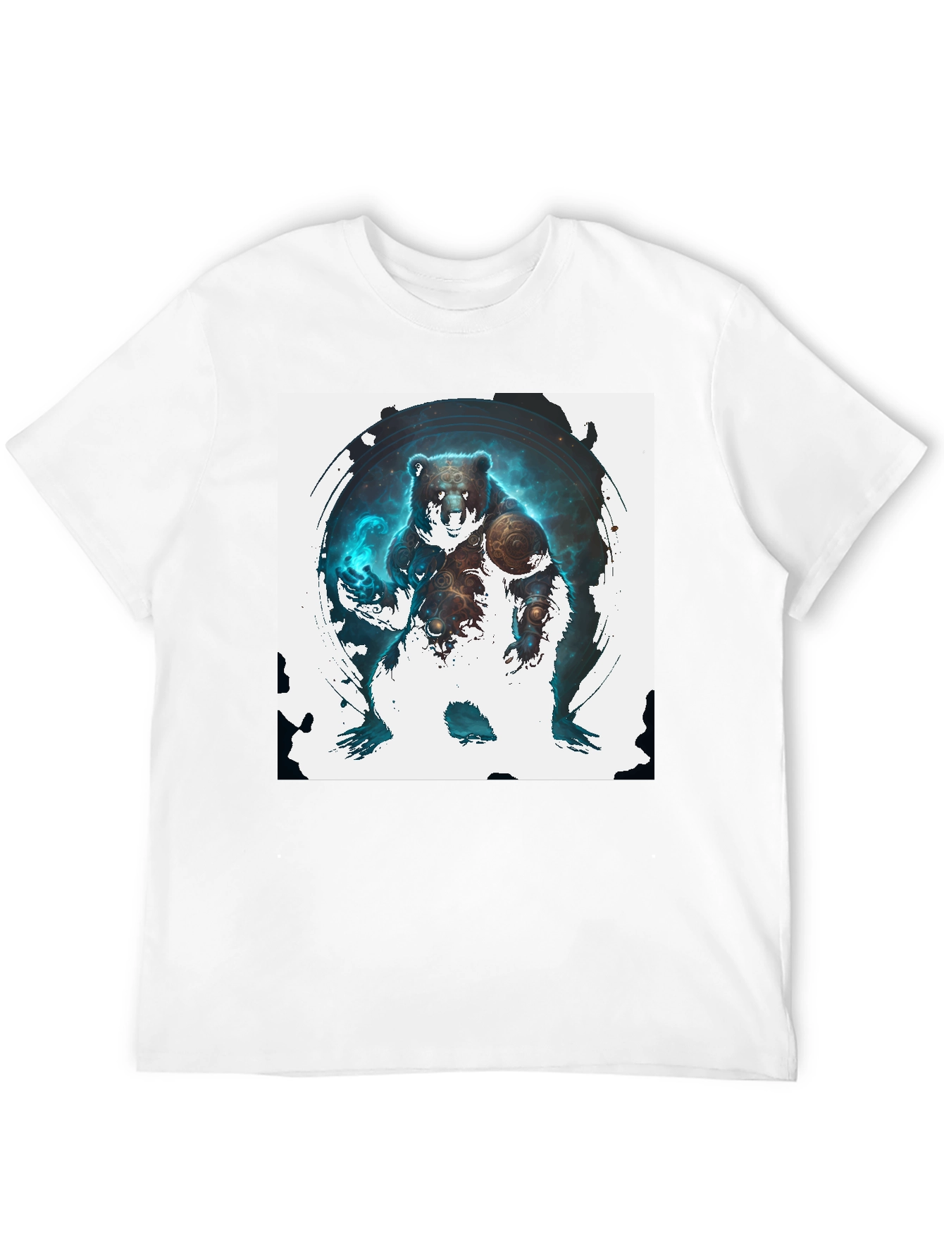 Cosmic Bear Graphic Tee - Black Cotton Blend