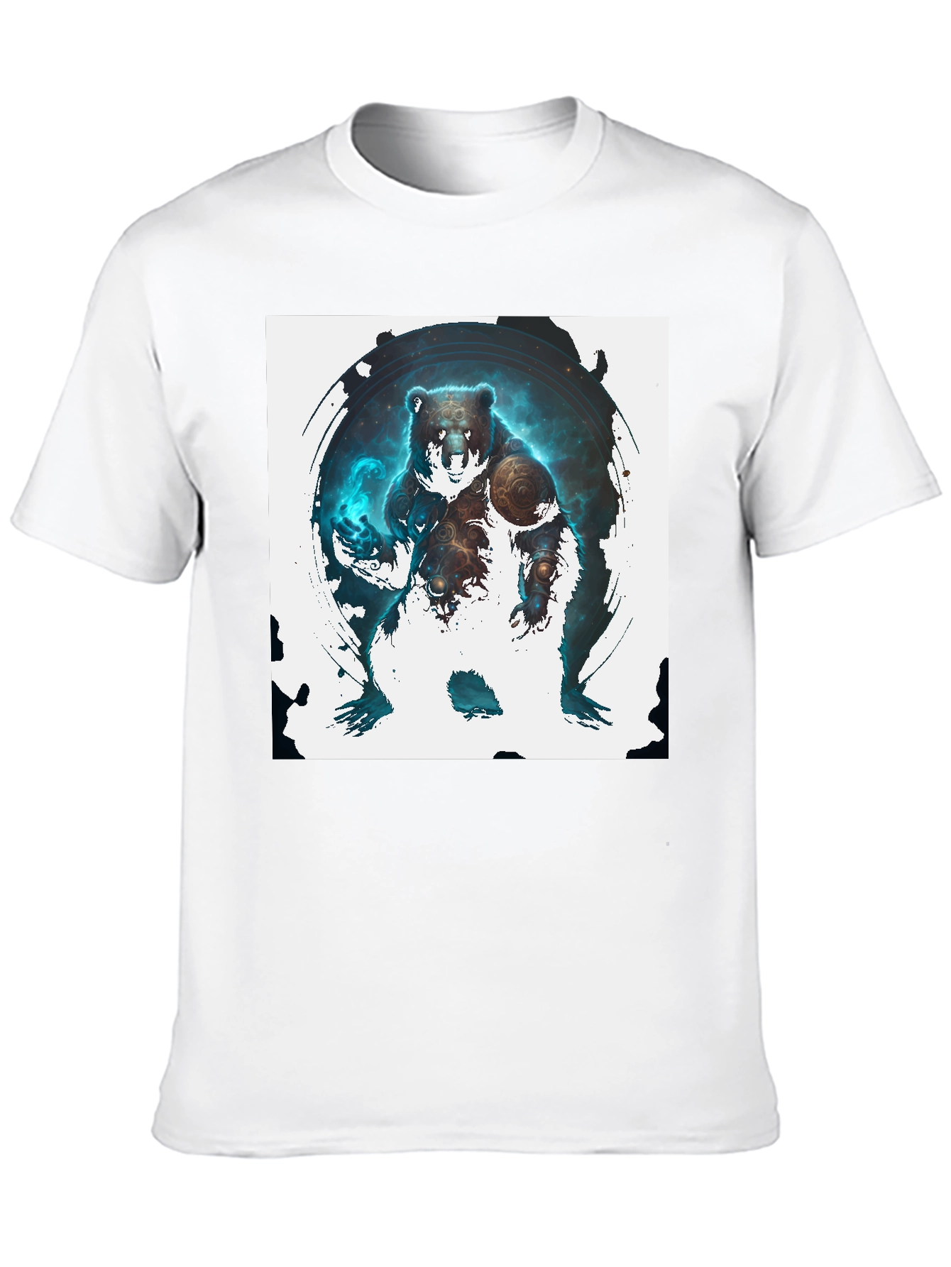 Cosmic Bear Graphic Tee - Black Cotton Blend