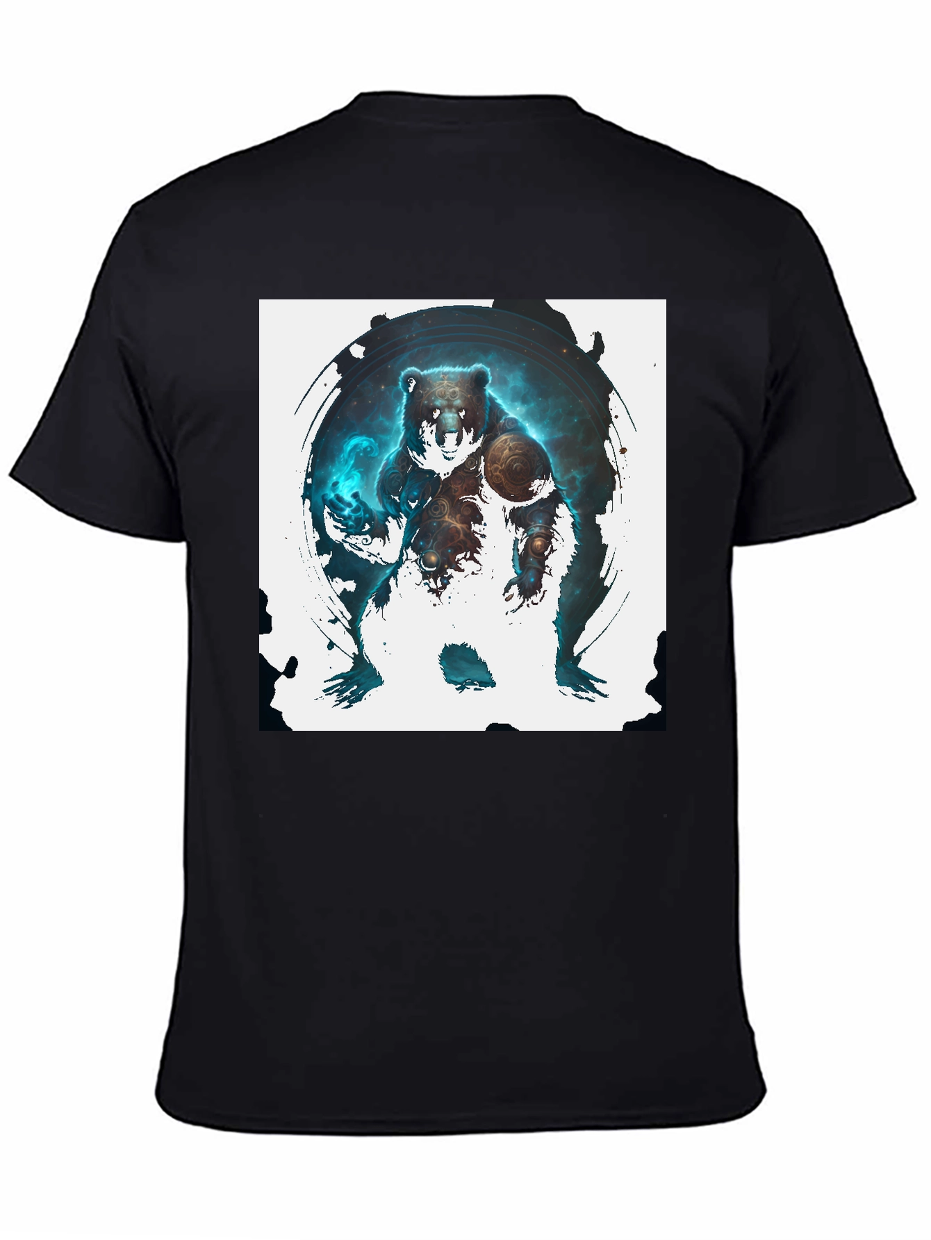 Cosmic Bear Graphic Tee - Black Cotton Blend