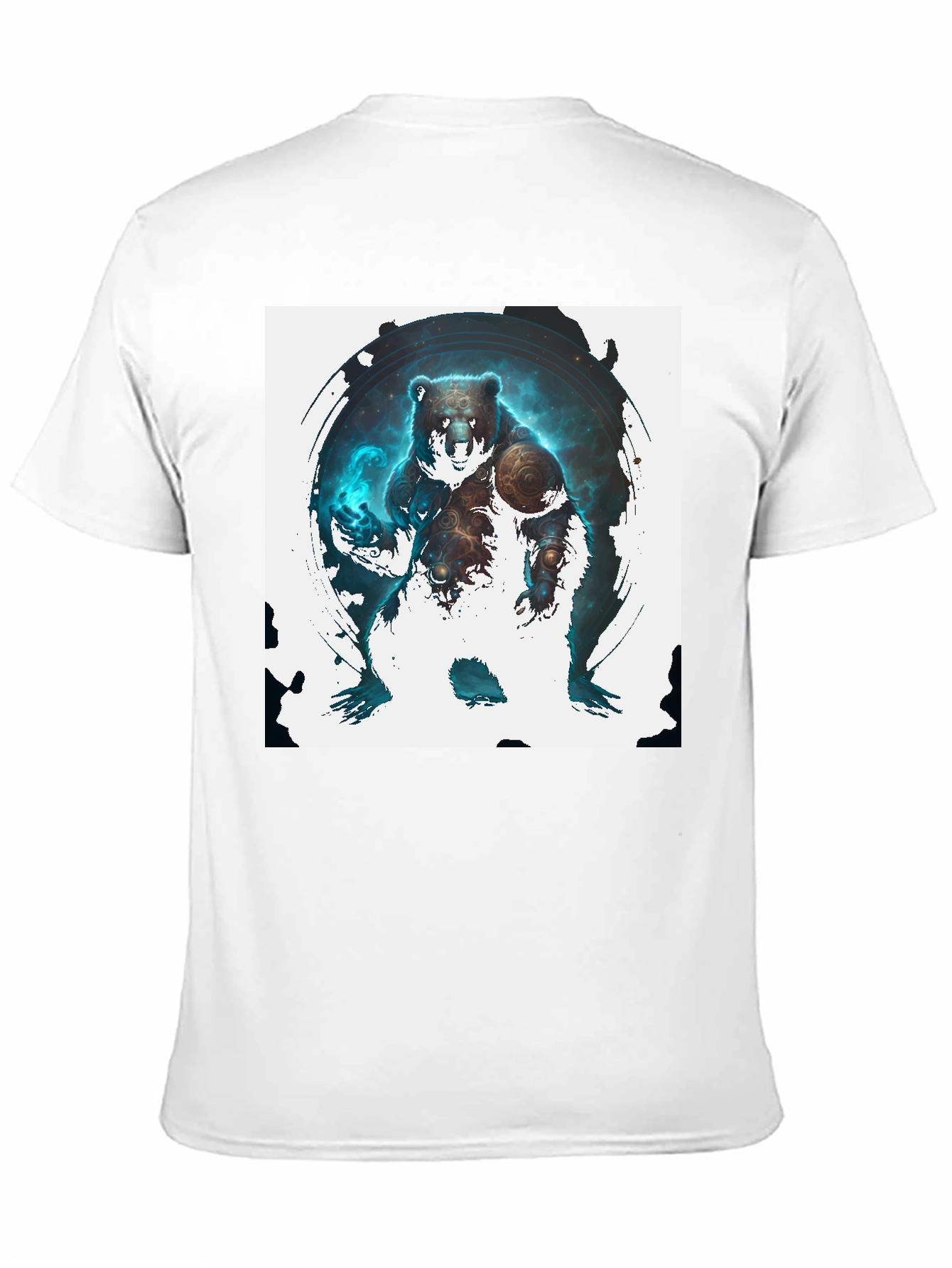 Cosmic Bear Graphic Tee - Black Cotton Blend