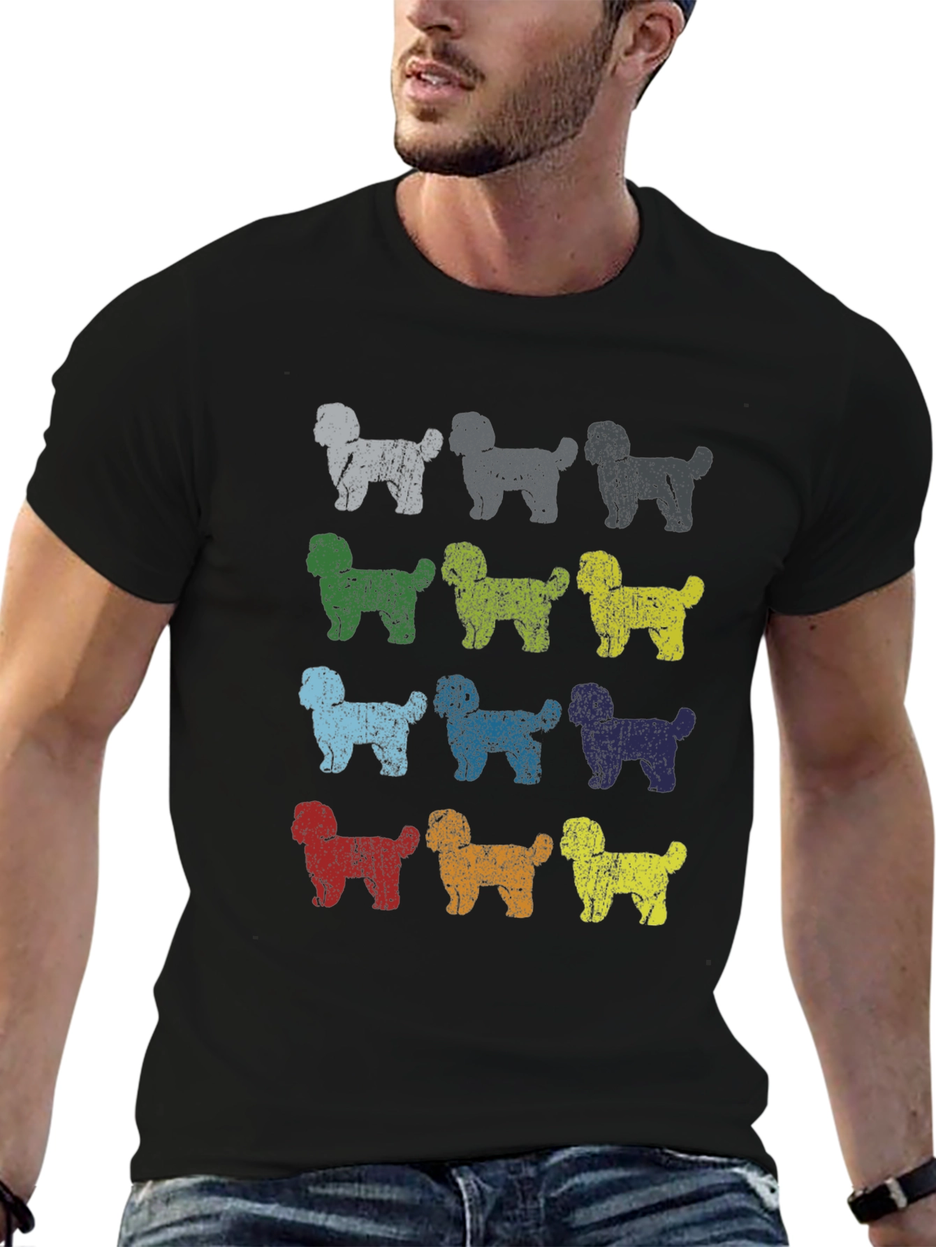 Retro Dog Breed Print Tee | Casual Graphic T-Shirt