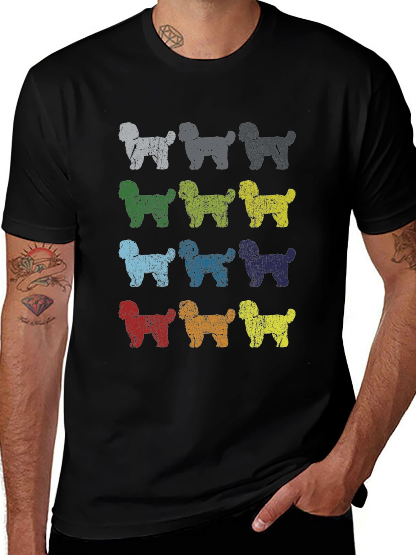 Retro Dog Breed Print Tee | Casual Graphic T-Shirt