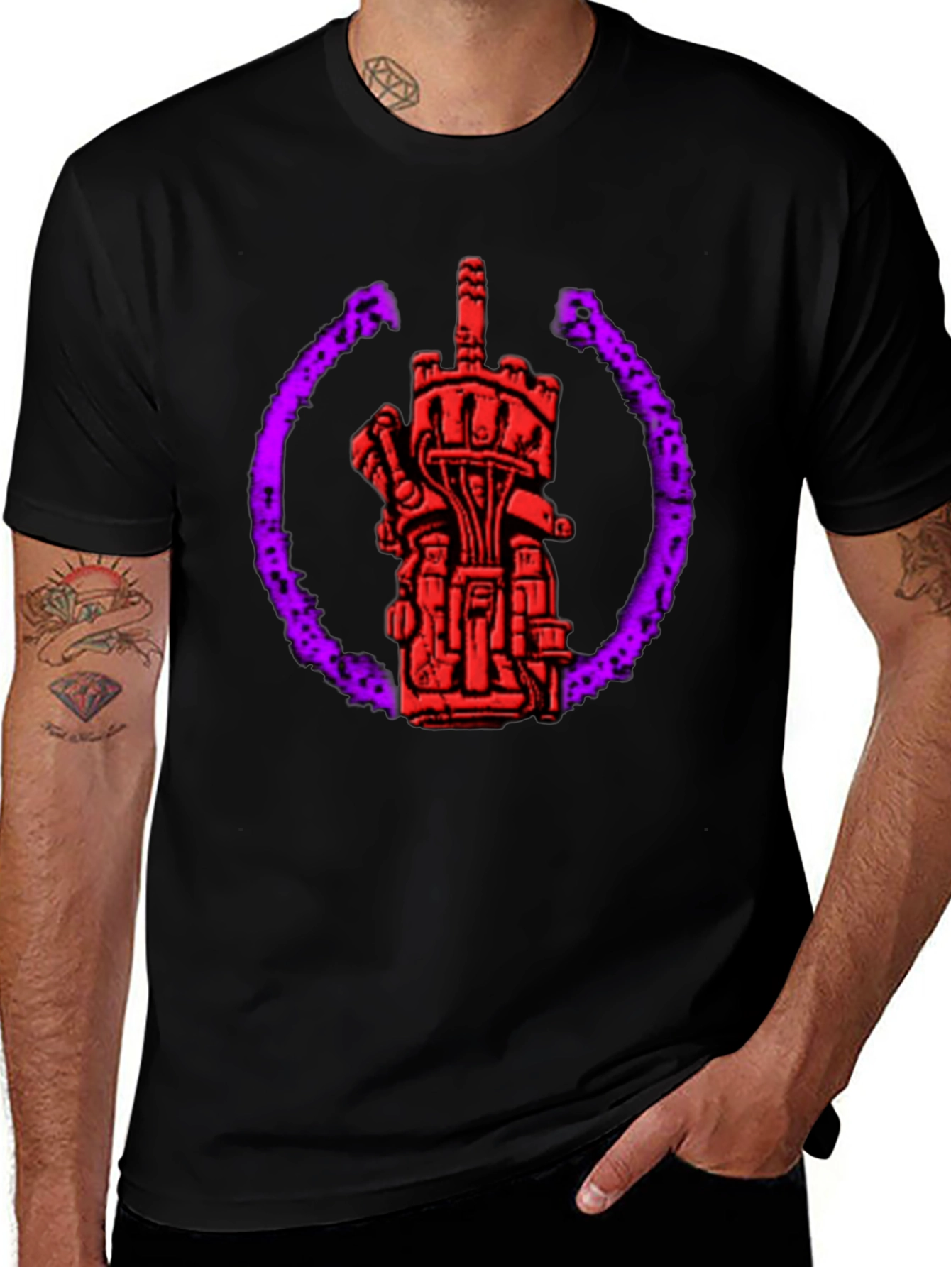 Graphic Tee: Robotic Middle Finger Design