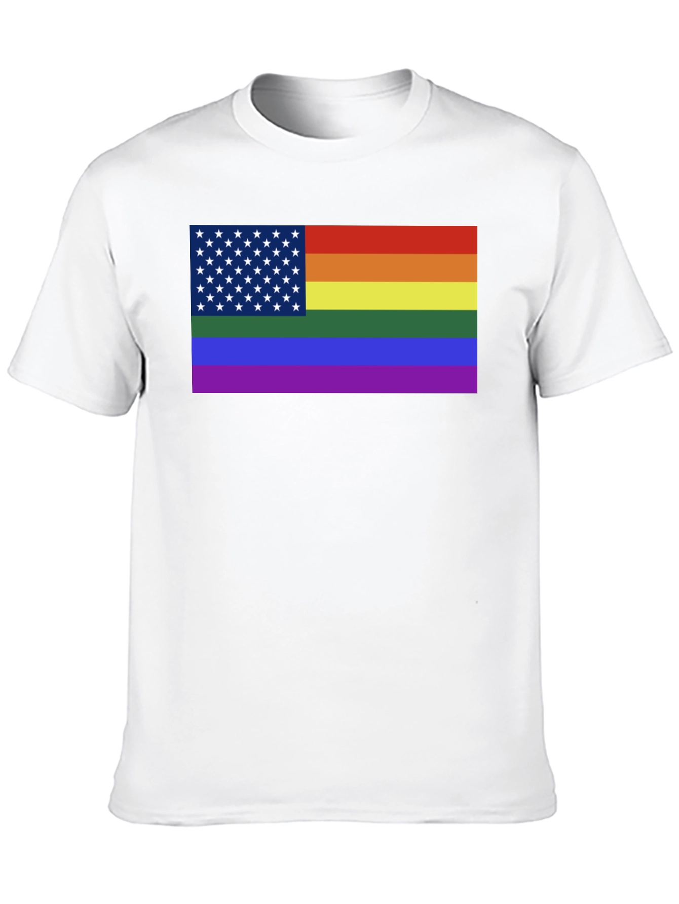 Pride Flag USA Tee - Unisex Black T-Shirt