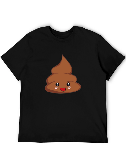 Funny Poop Emoji T-Shirt - Black Cotton Tee