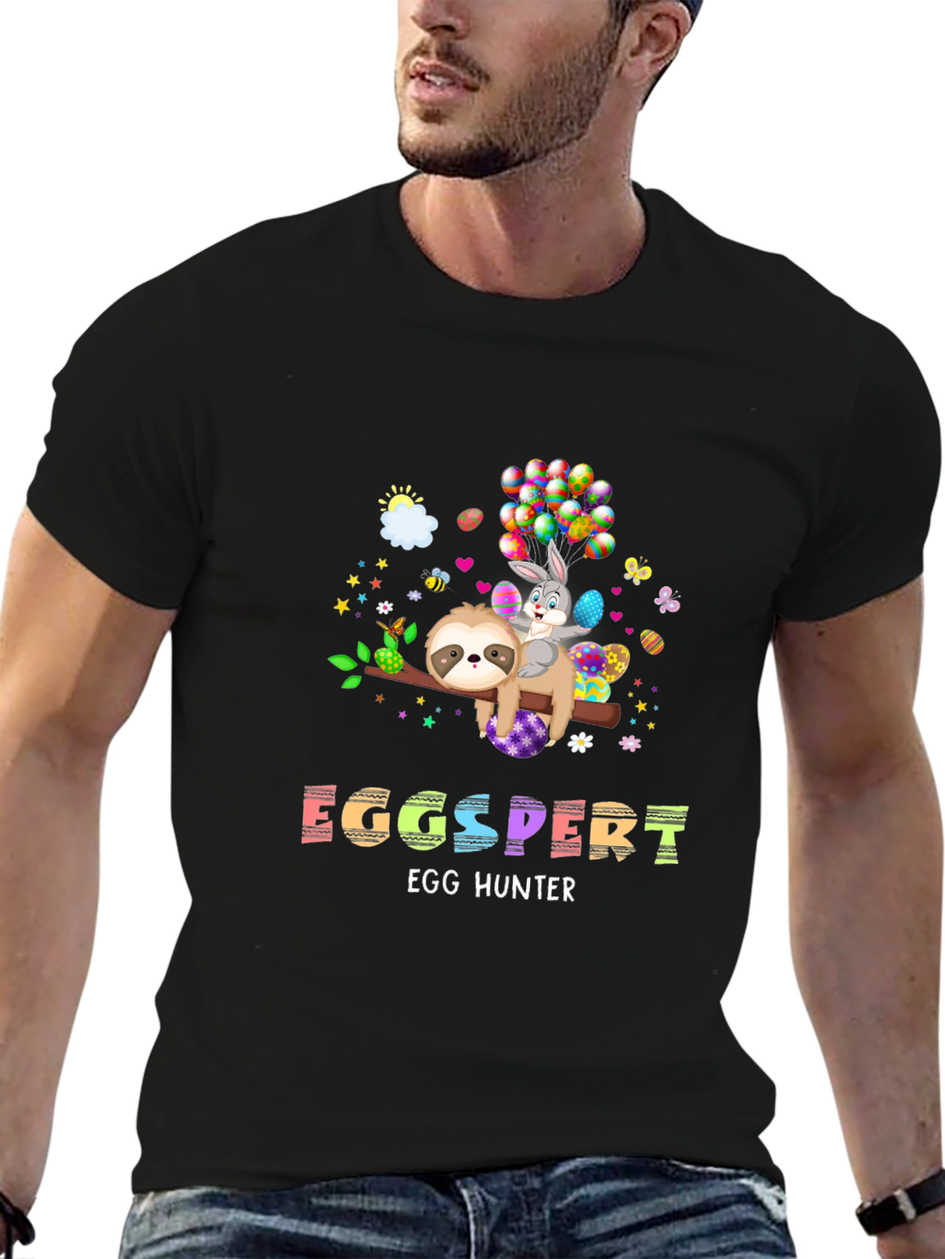 Eggspert Easter Egg Hunter Sloth T-Shirt