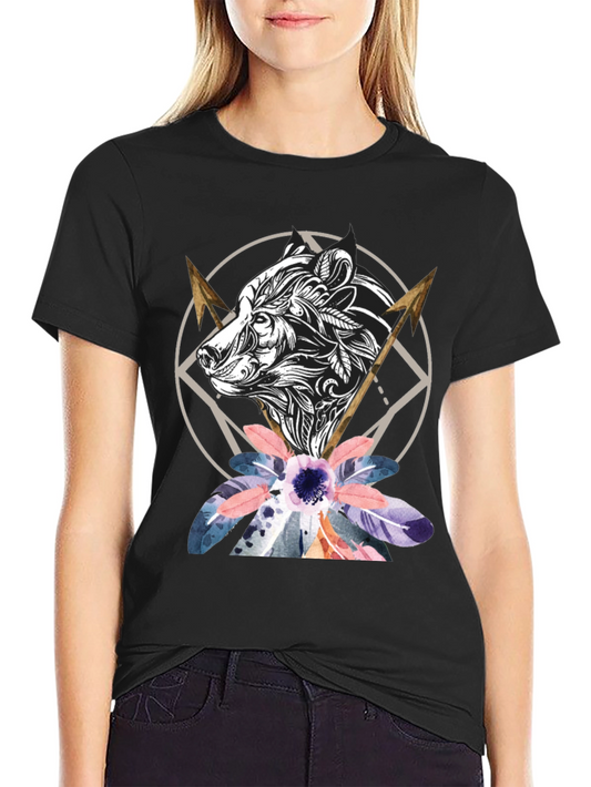 Bear & Arrows Graphic Tee - Stylish Mens Black T-Shirt