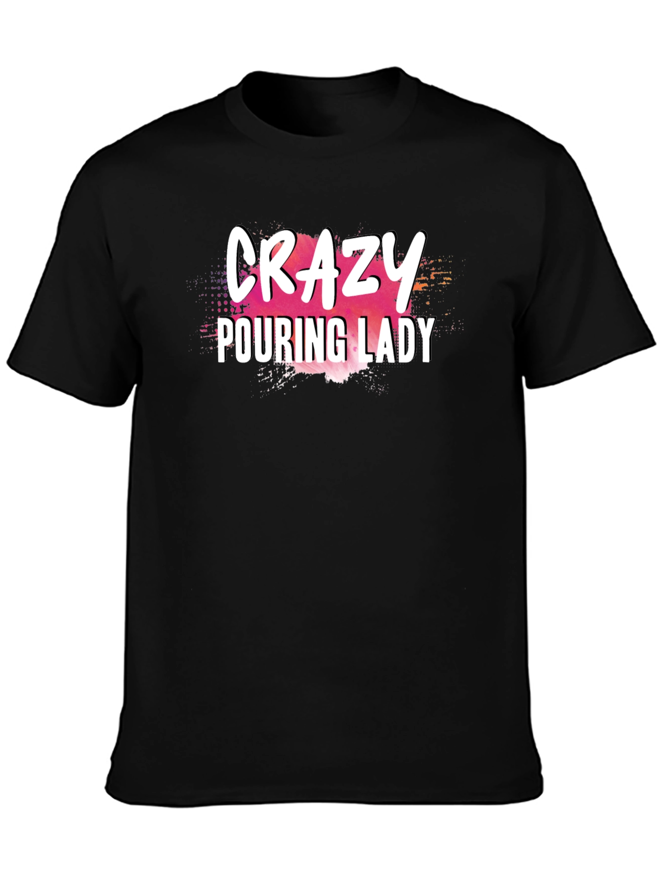 Crazy Pouring Lady Graphic Tee - Black