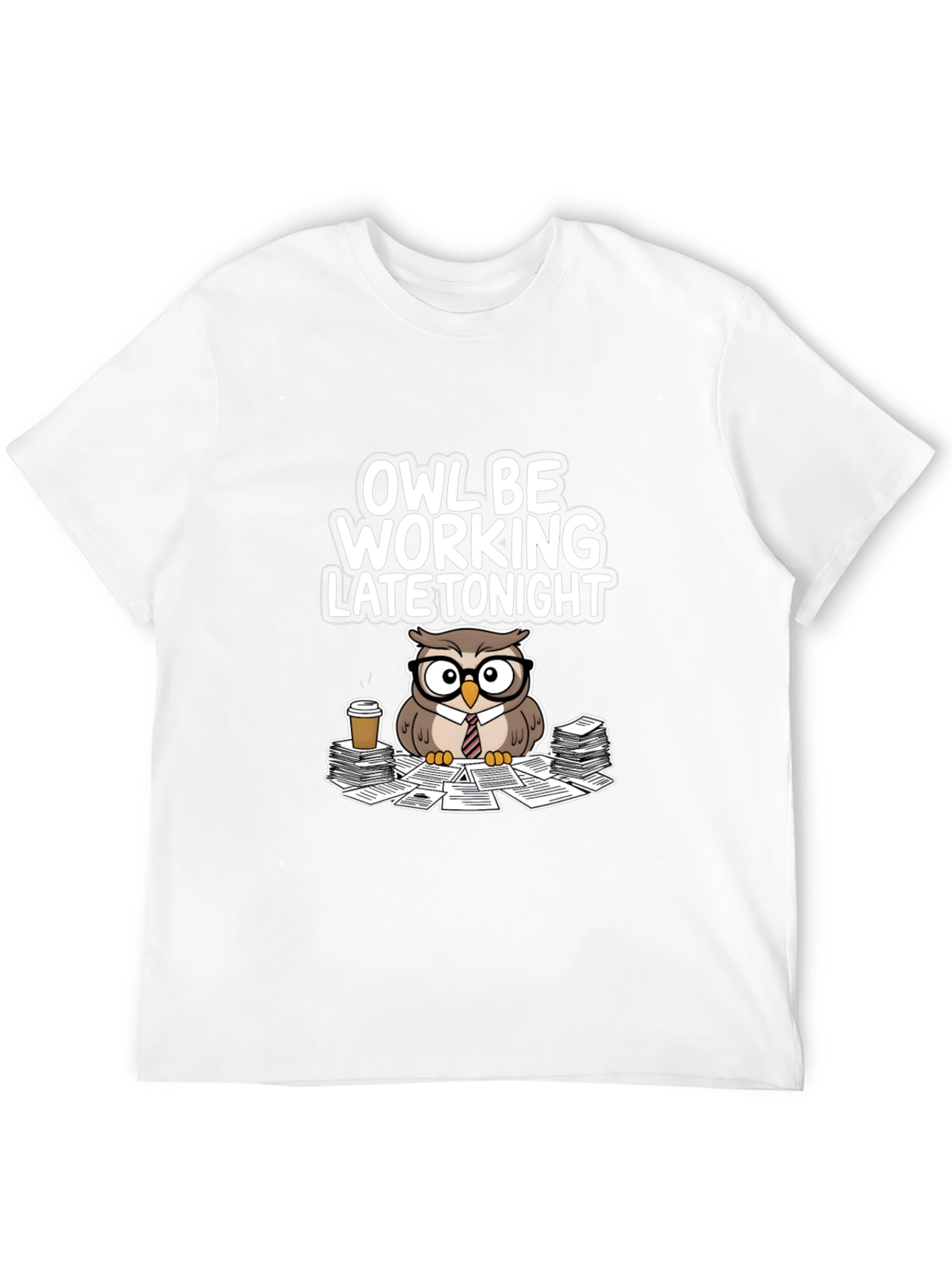 Owl Be Working Late Tonight Black T-Shirt