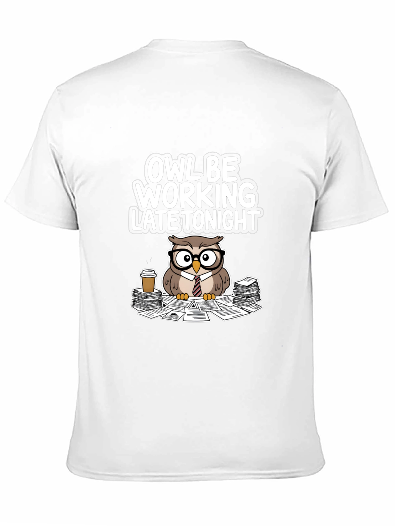 Owl Be Working Late Tonight Black T-Shirt
