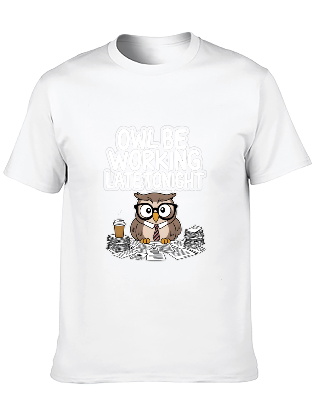 Owl Be Working Late Tonight Black T-Shirt
