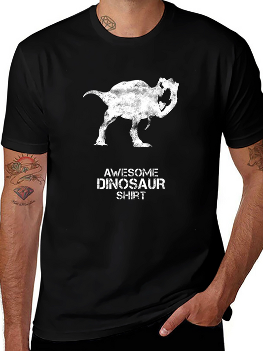 Awesome Dinosaur Shirt - Black Cotton Tee