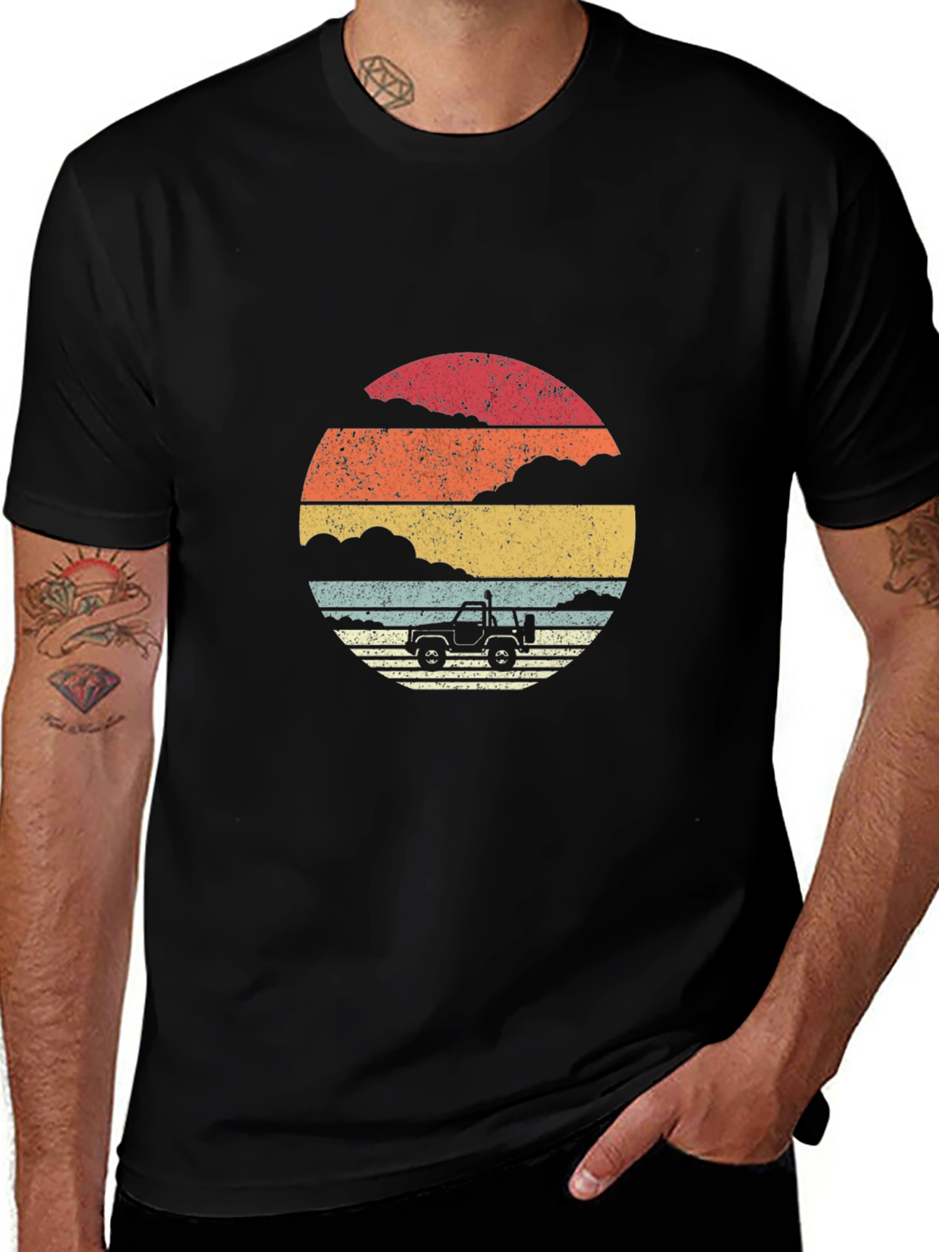 Retro Sunset Jeep T-Shirt