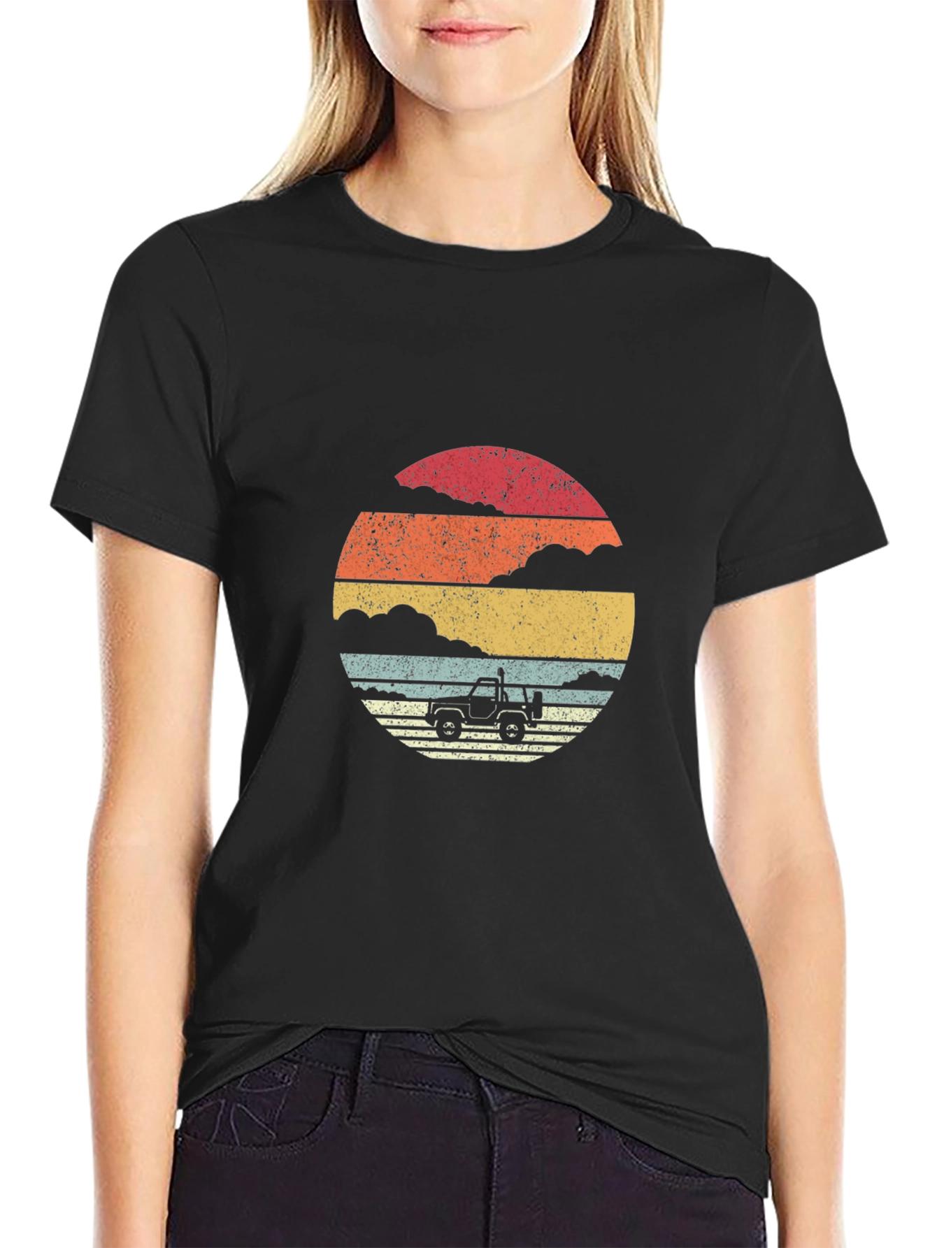 Retro Sunset Jeep T-Shirt