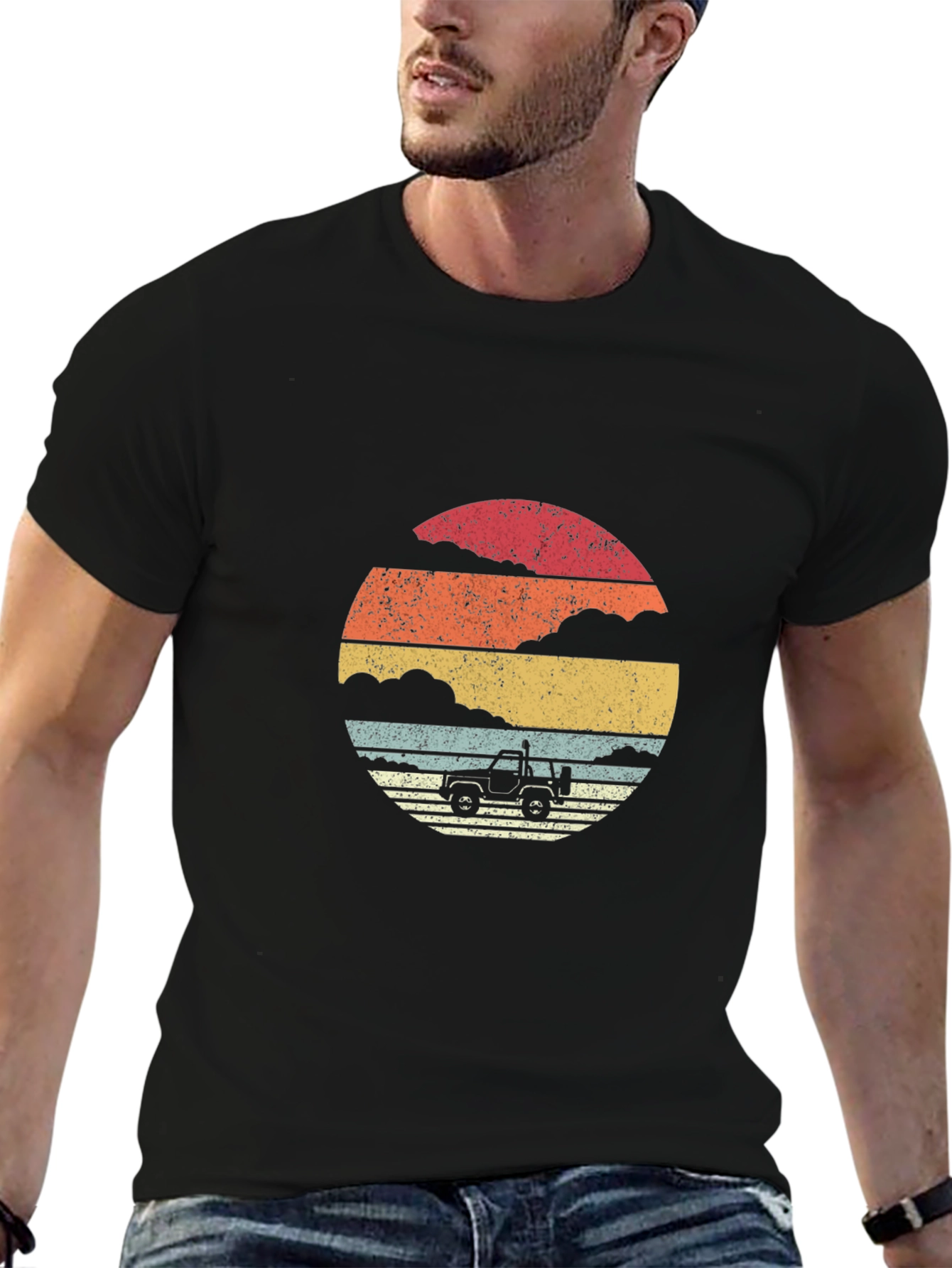 Retro Sunset Jeep T-Shirt