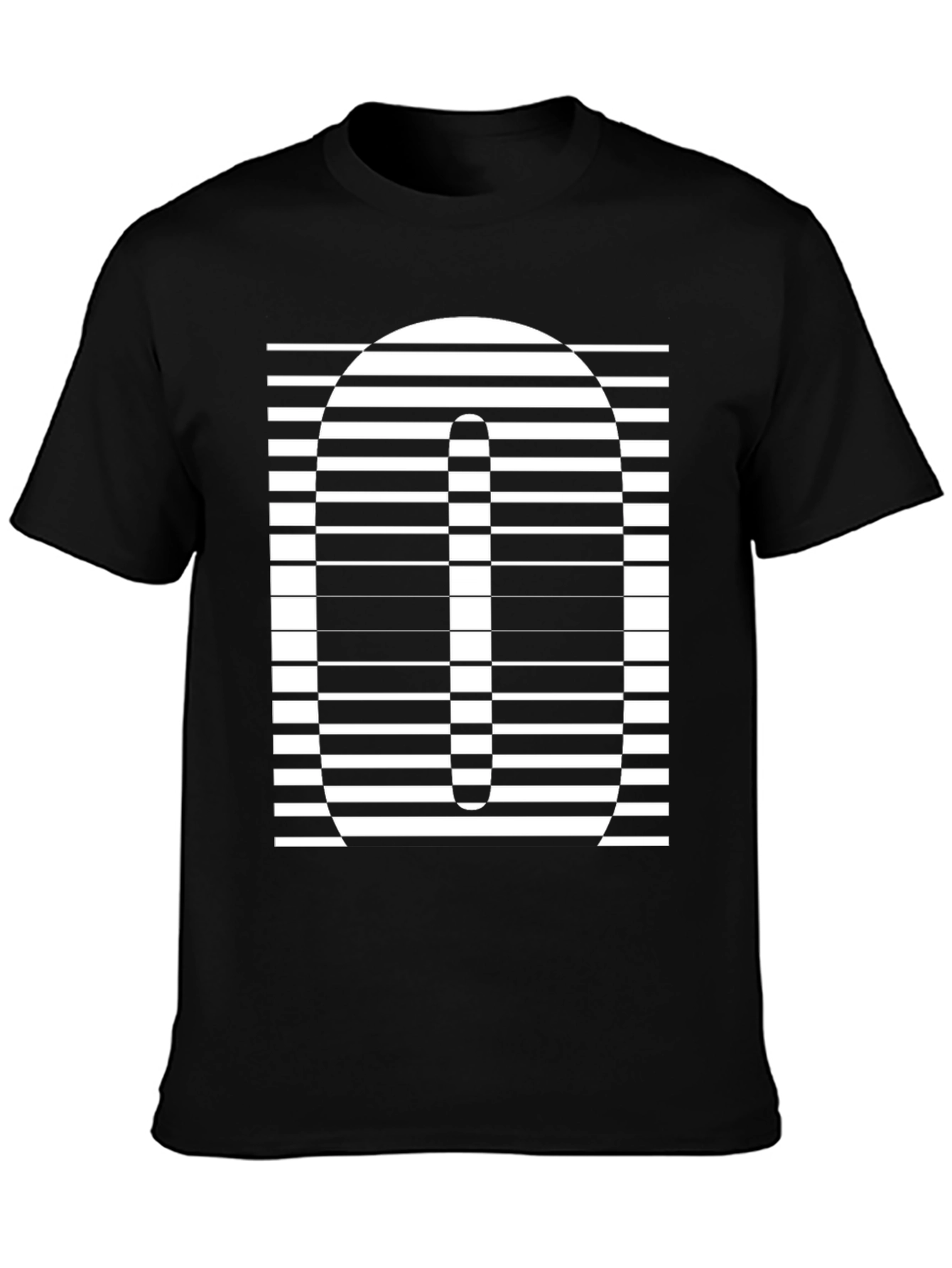 Optical Illusion Striped Number T-Shirt