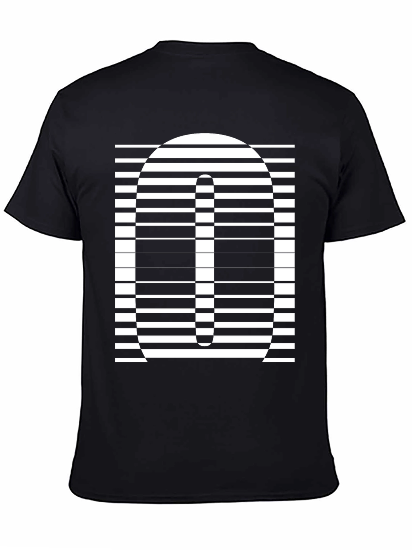 Optical Illusion Striped Number T-Shirt