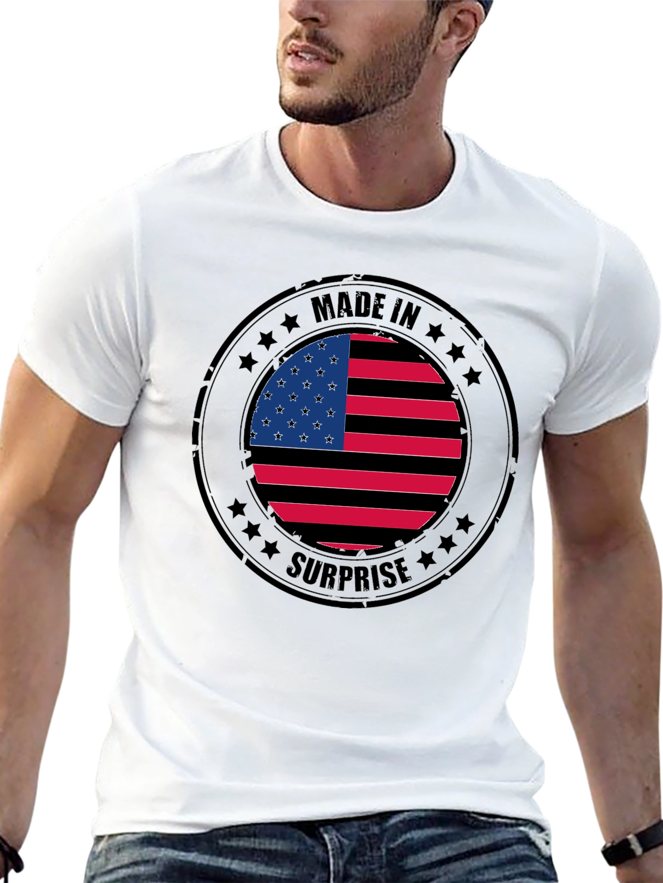 Made in Surprise USA Flag T-Shirt