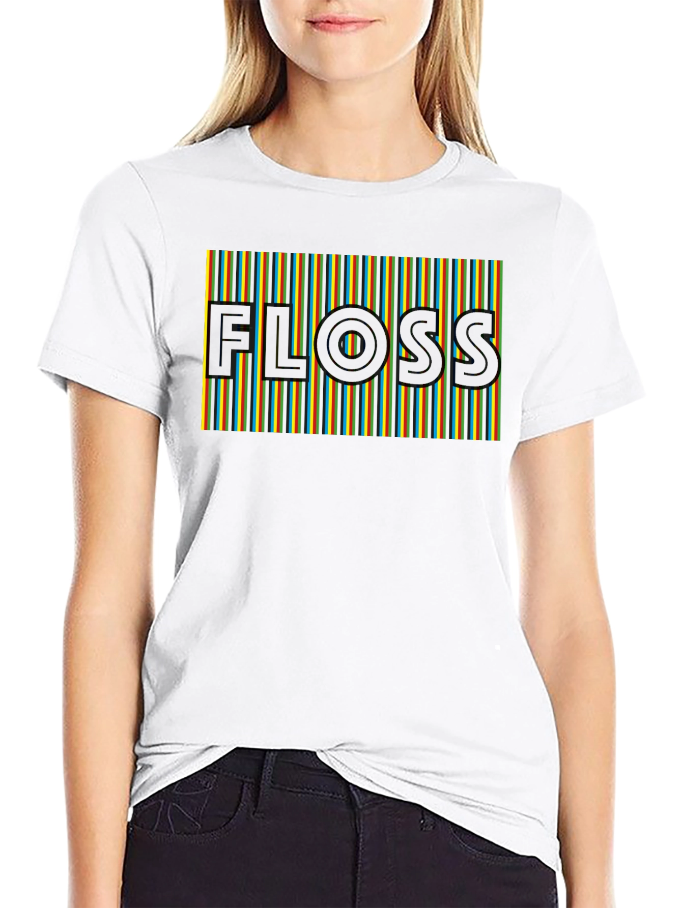 Retro FLOSS Graphic T-Shirt - Comfortable Black Tee