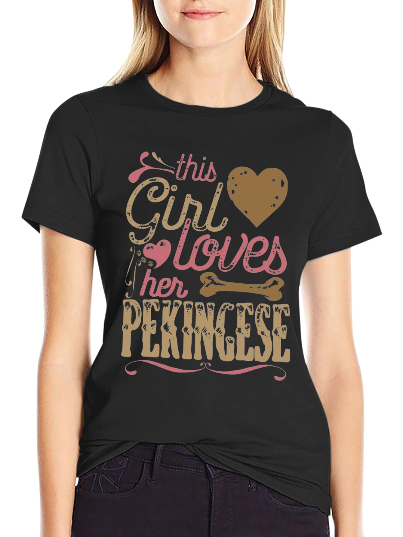 Girl Loves Her Pekingese T-Shirt