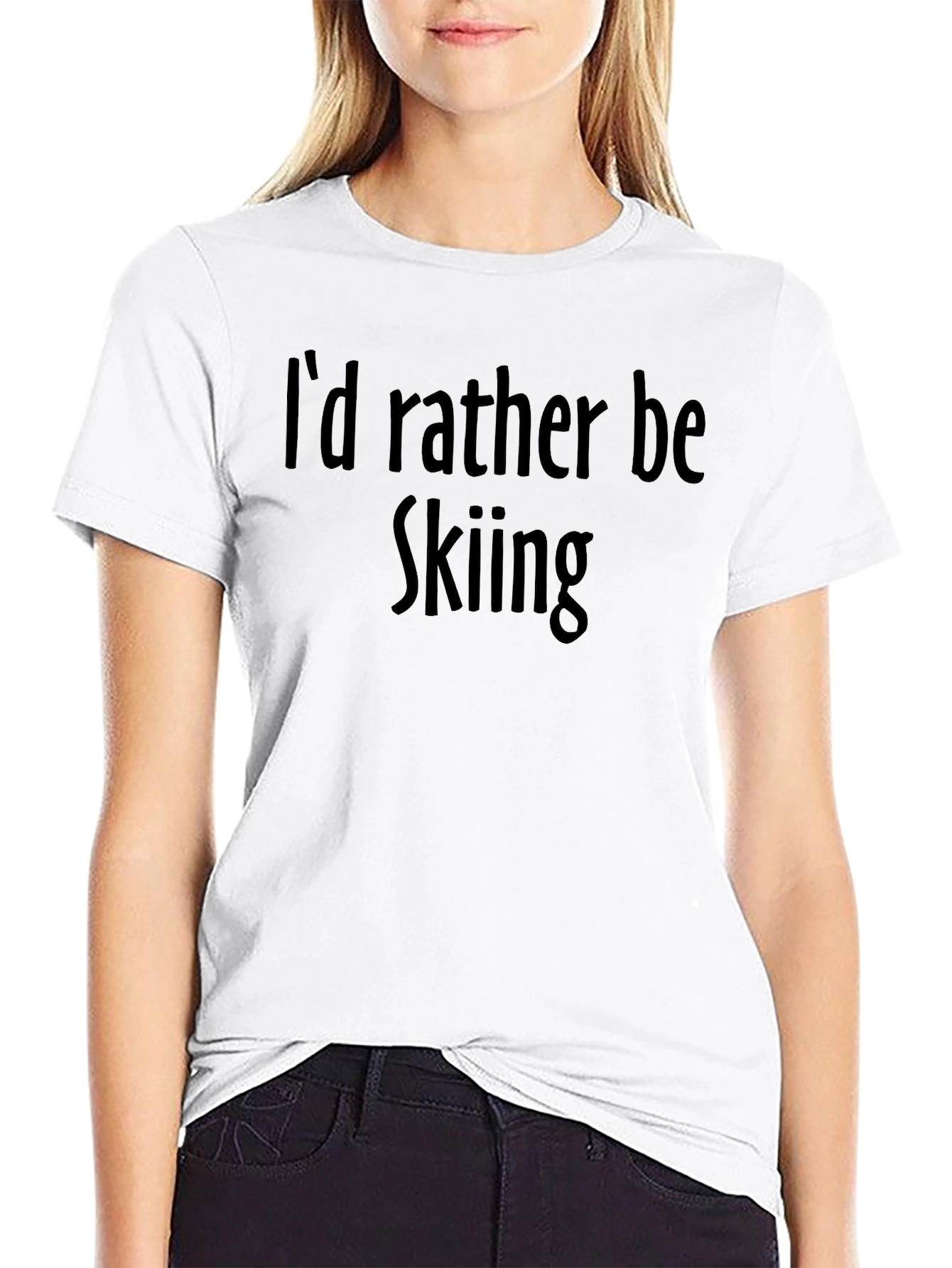 Skiing Fan Black T-Shirt