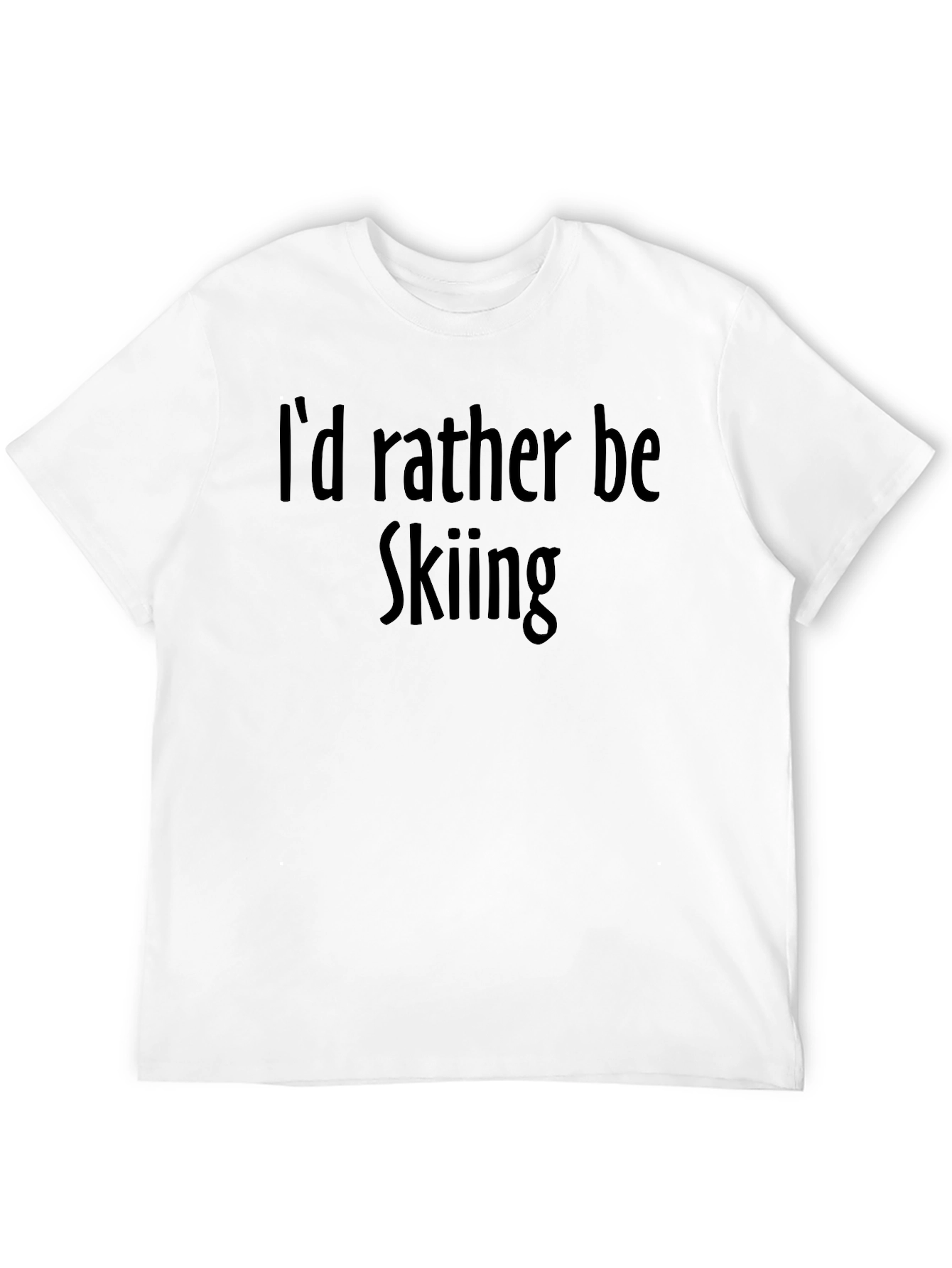 Skiing Fan Black T-Shirt