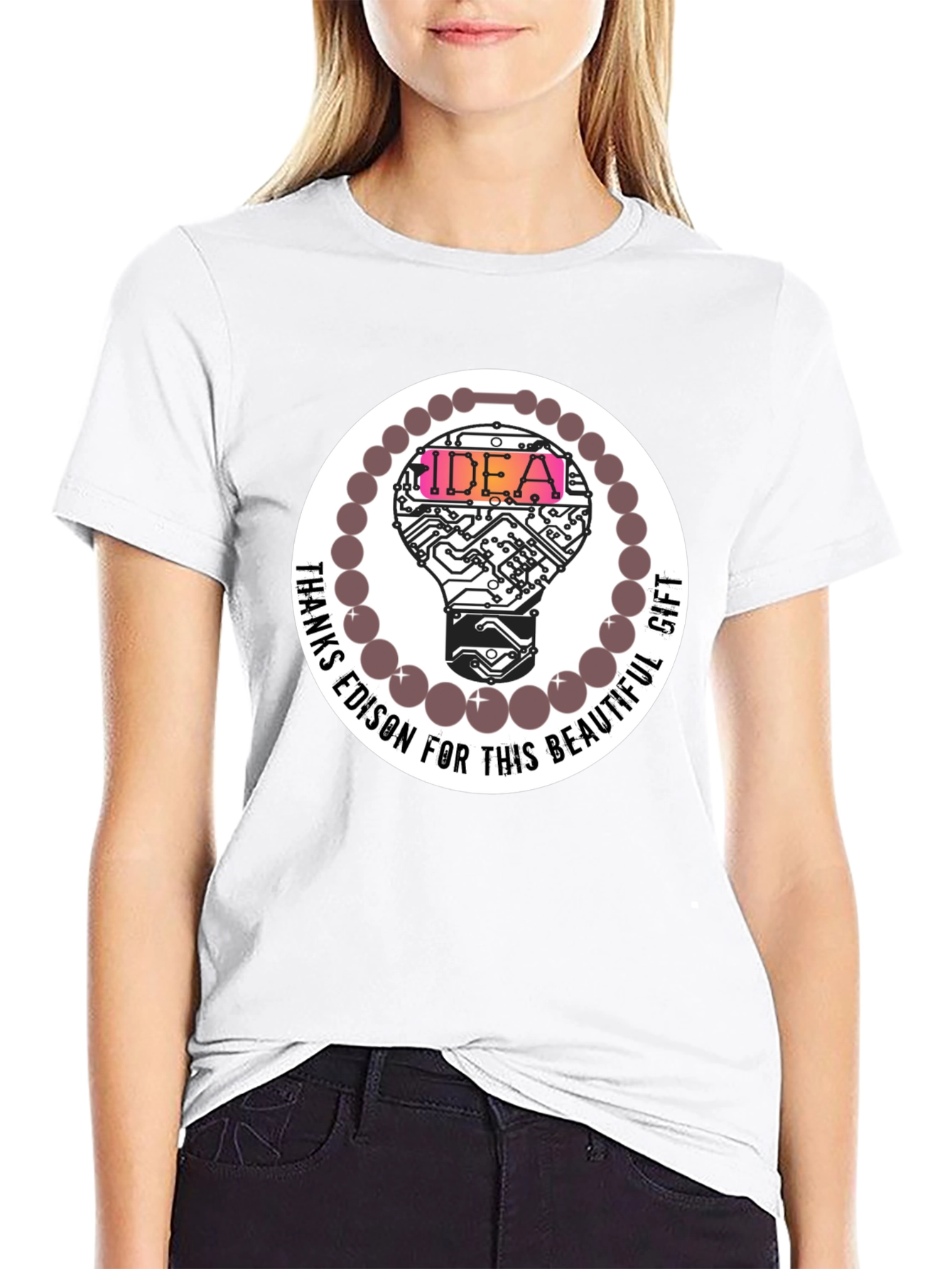 Idea Bulb Graphic Tee - Thanks Edison!
