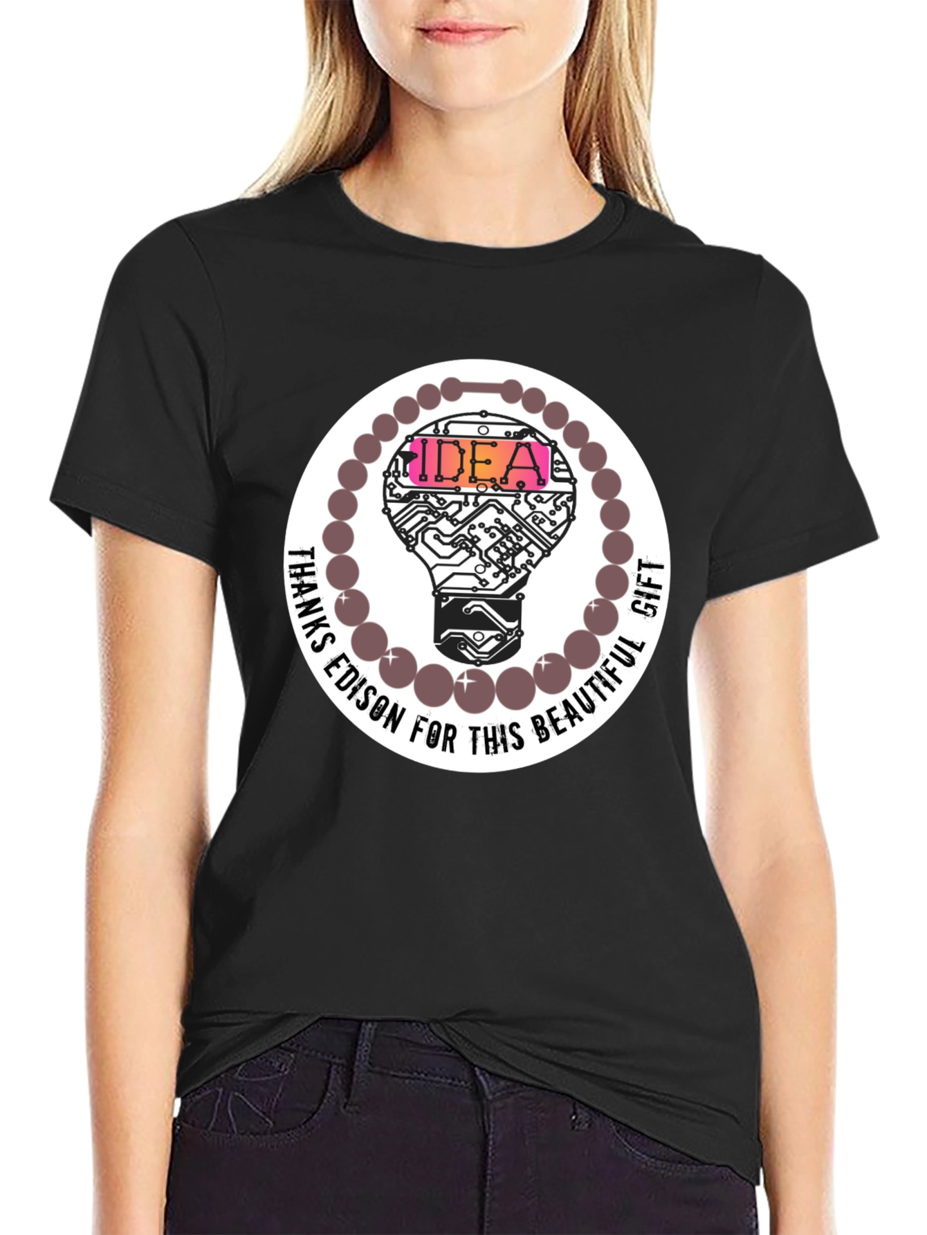 Idea Bulb Graphic Tee - Thanks Edison!