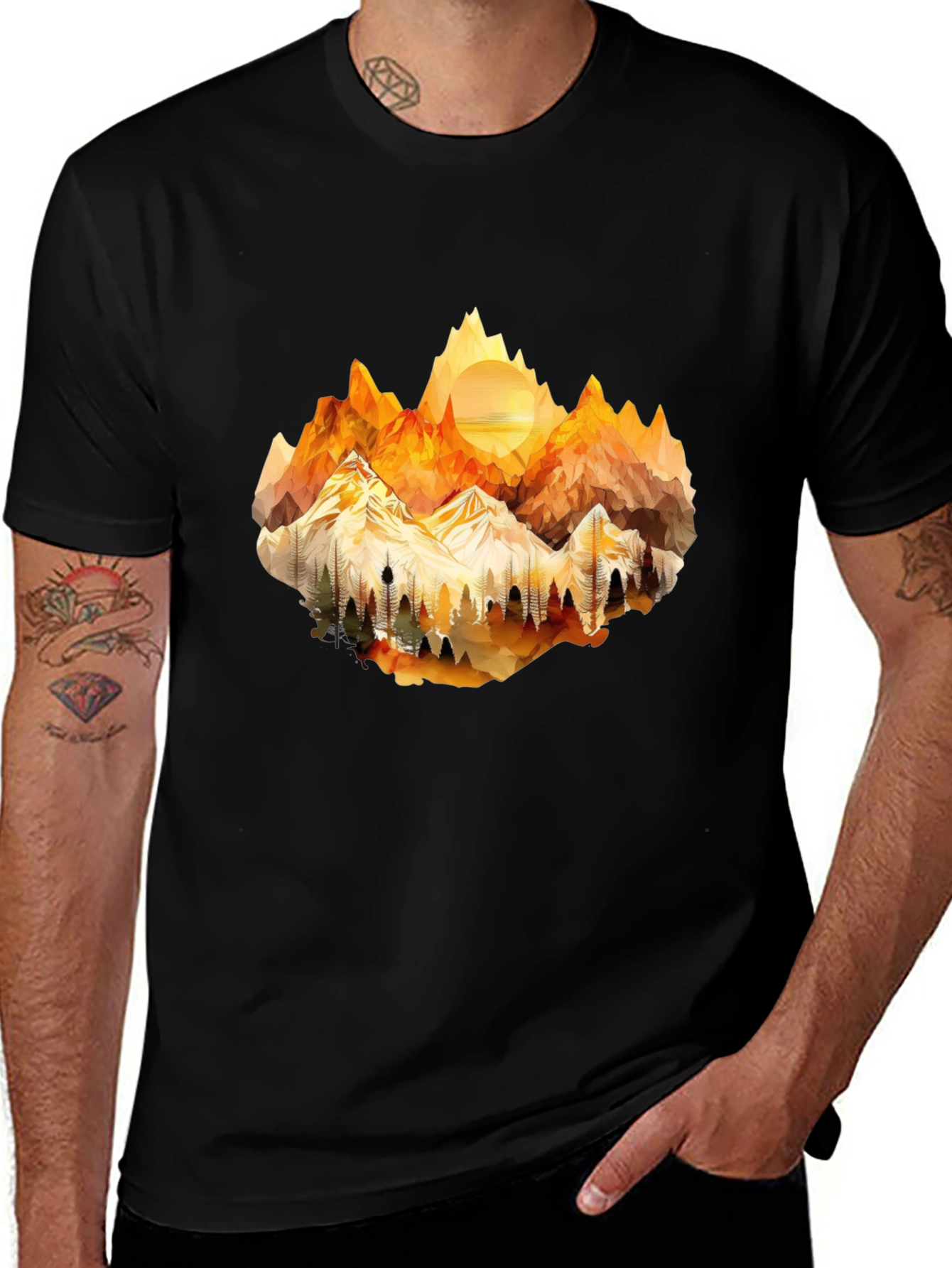Geometric Mountainscape Tee