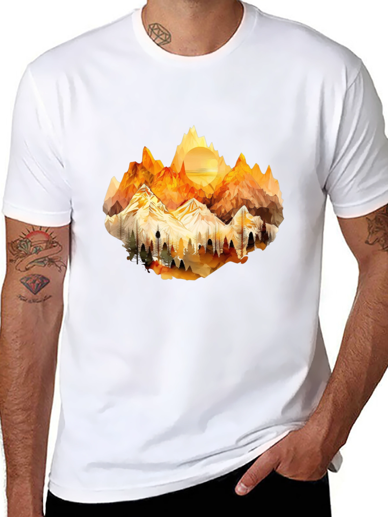Geometric Mountainscape Tee