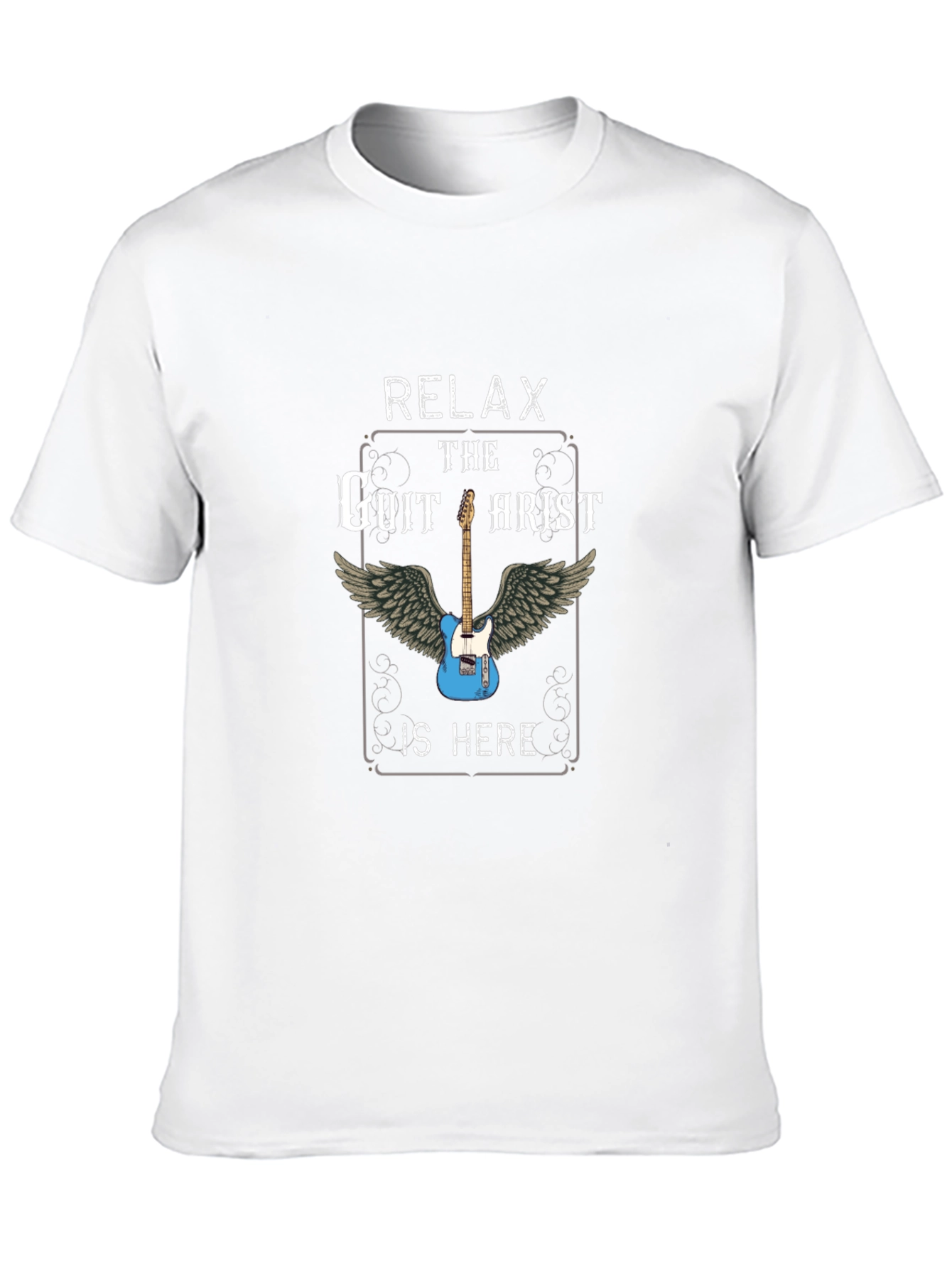 Relax The Guitarist Is Here Black T-Shirt