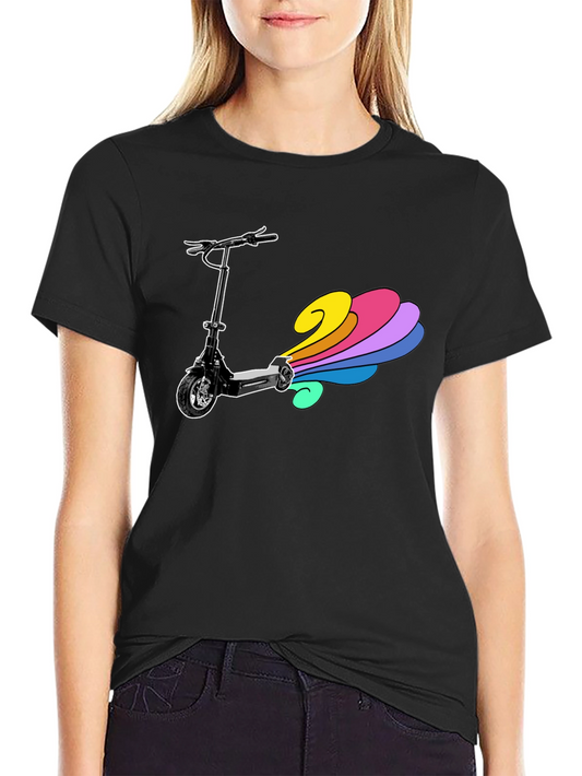 Electric Scooter Rainbow Tail Tee
