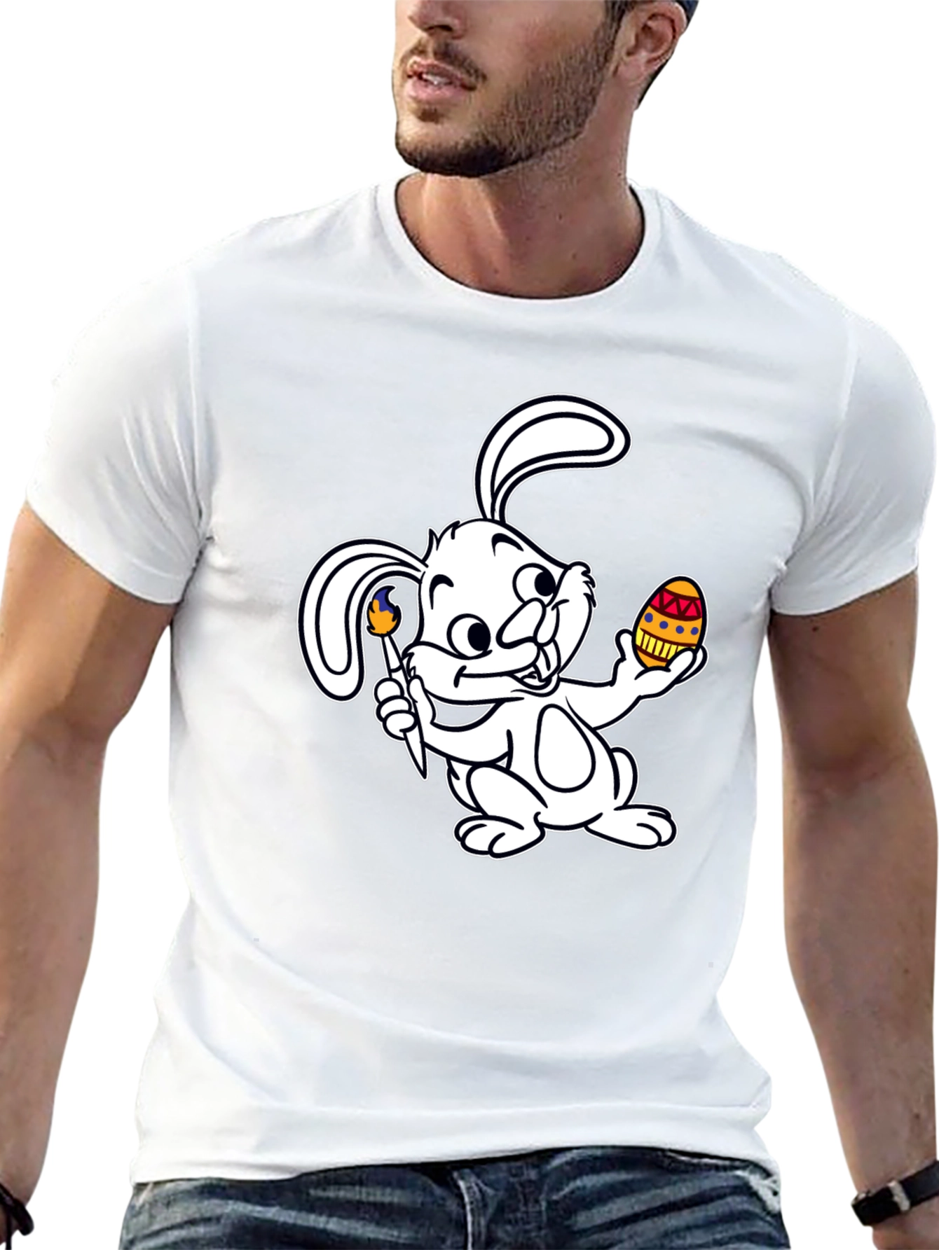 Easter Bunny Painting Egg T-Shirt