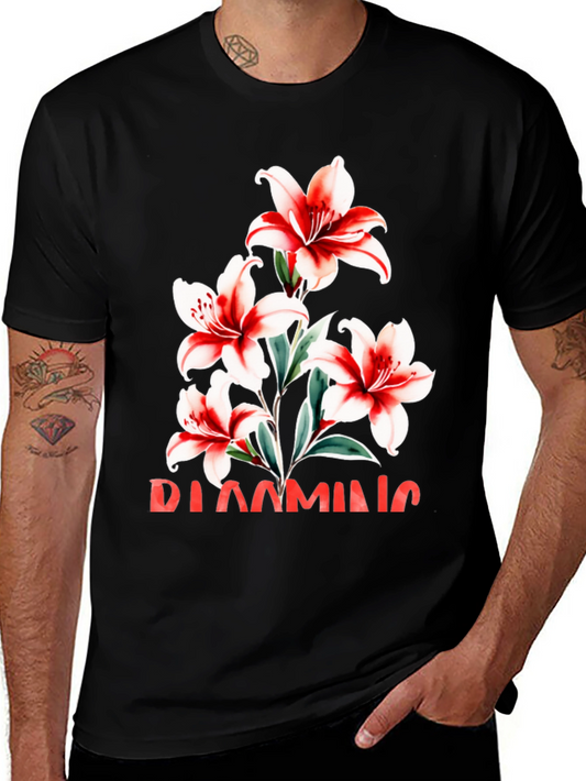 Floral Graphic Tee - Blooming Lily Design