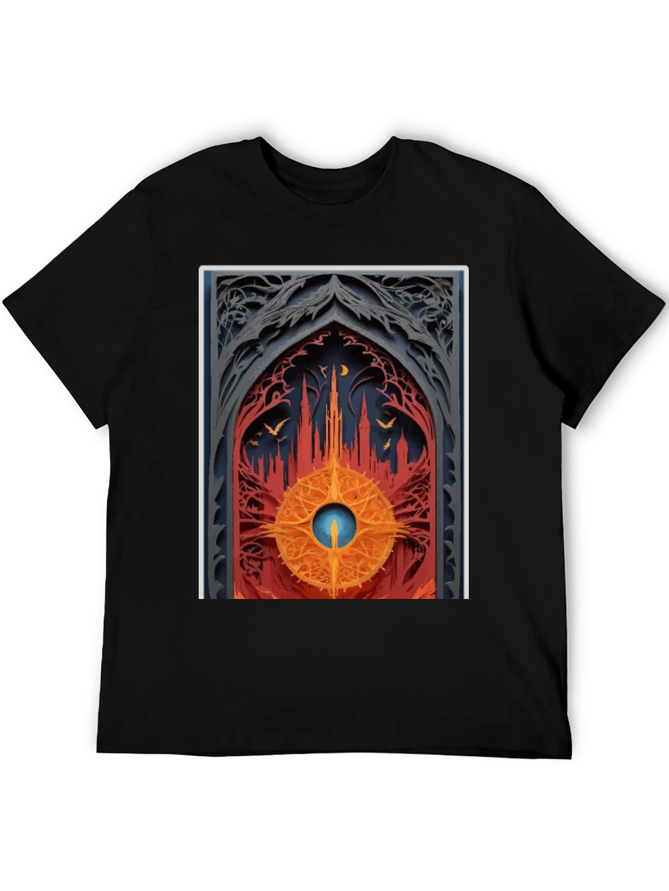 Gothic Archway Graphic Tee - Unique Artistic Design