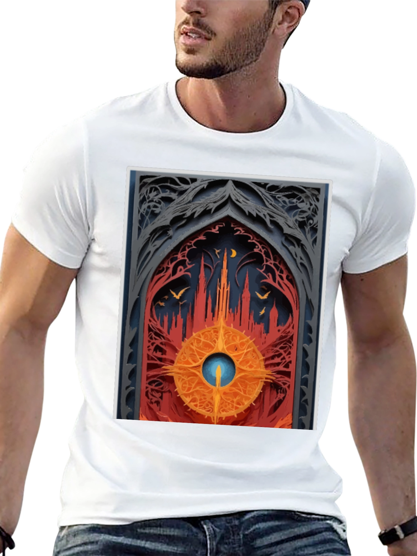 Gothic Archway Graphic Tee - Unique Artistic Design