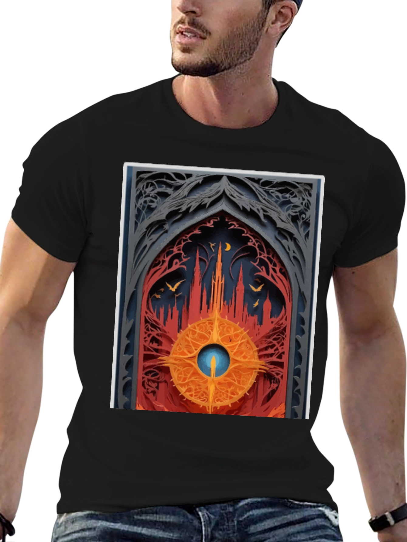 Gothic Archway Graphic Tee - Unique Artistic Design