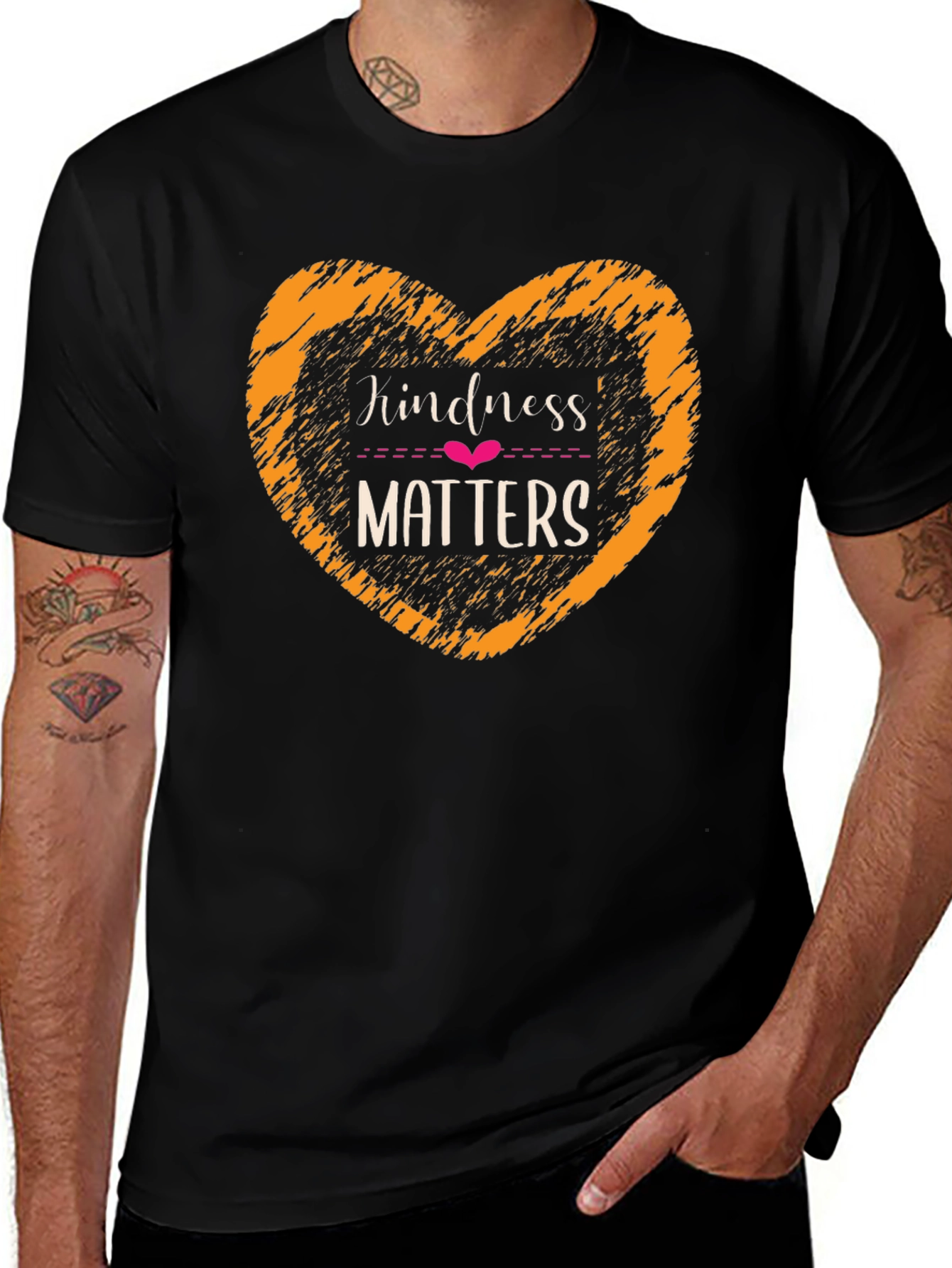 Kindness Matters Black Graphic T-Shirt
