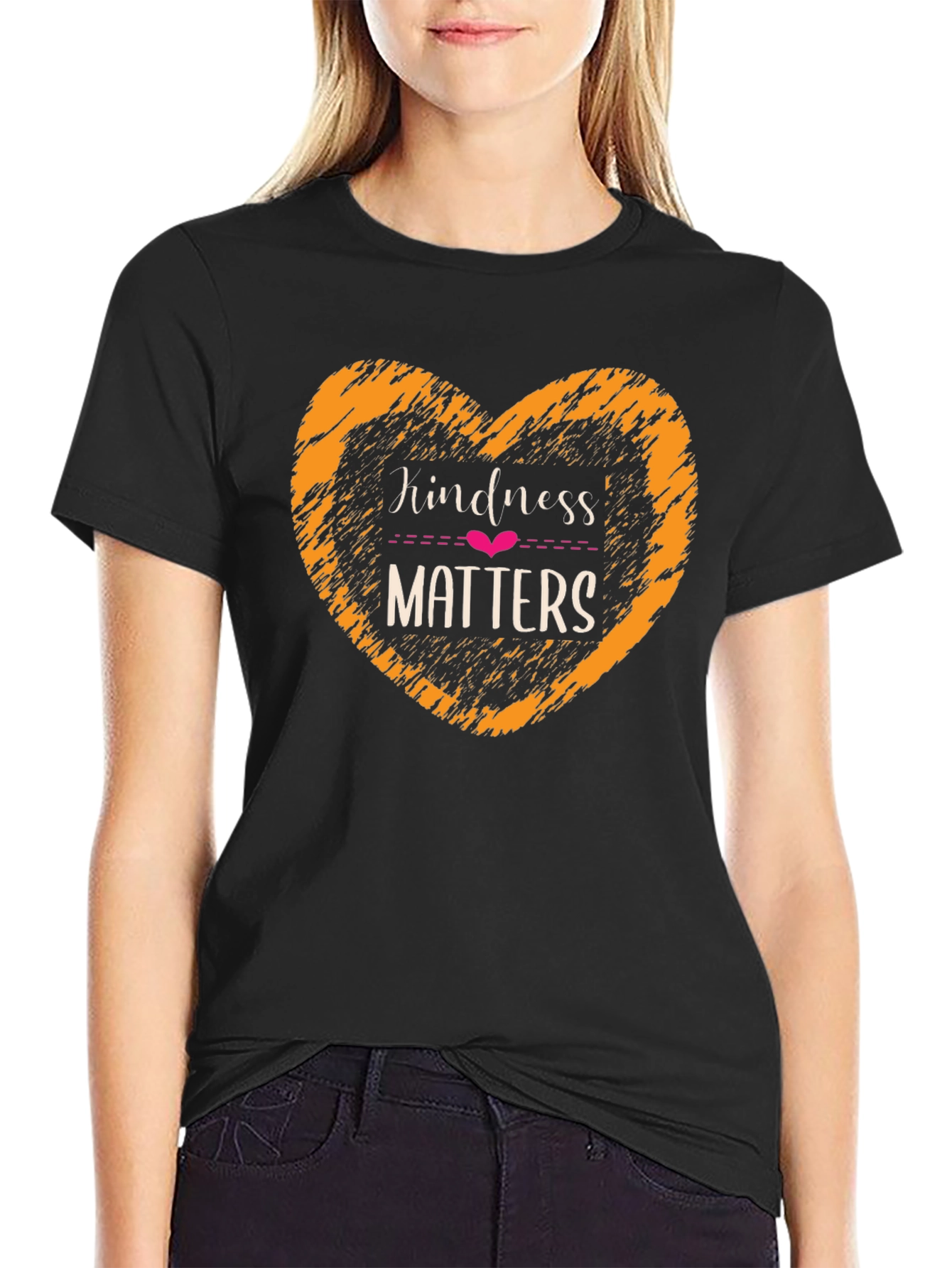 Kindness Matters Black Graphic T-Shirt