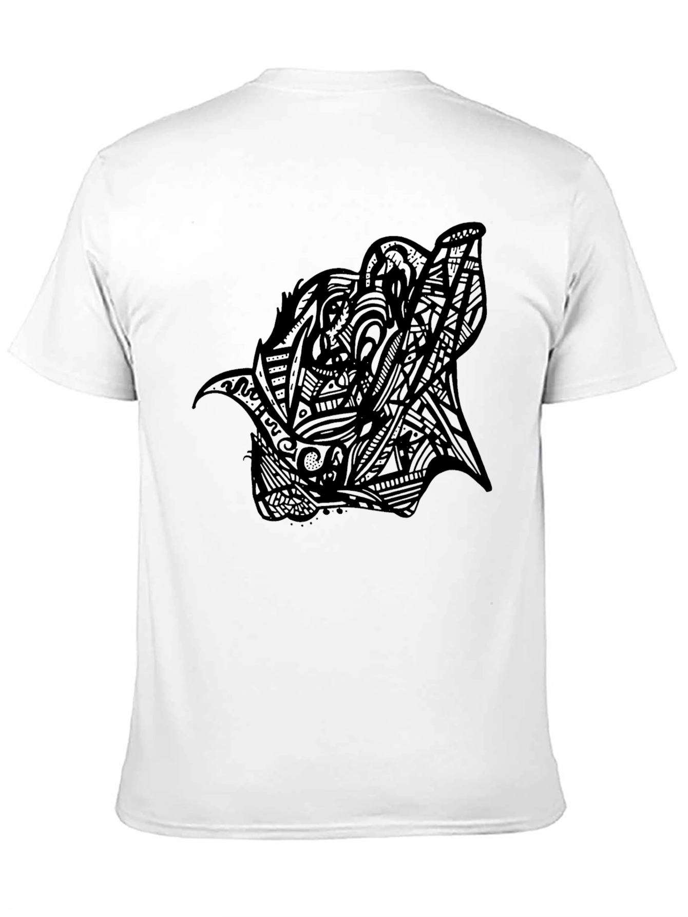 Tribal Wolf Graphic Tee - Mens Black T-Shirt