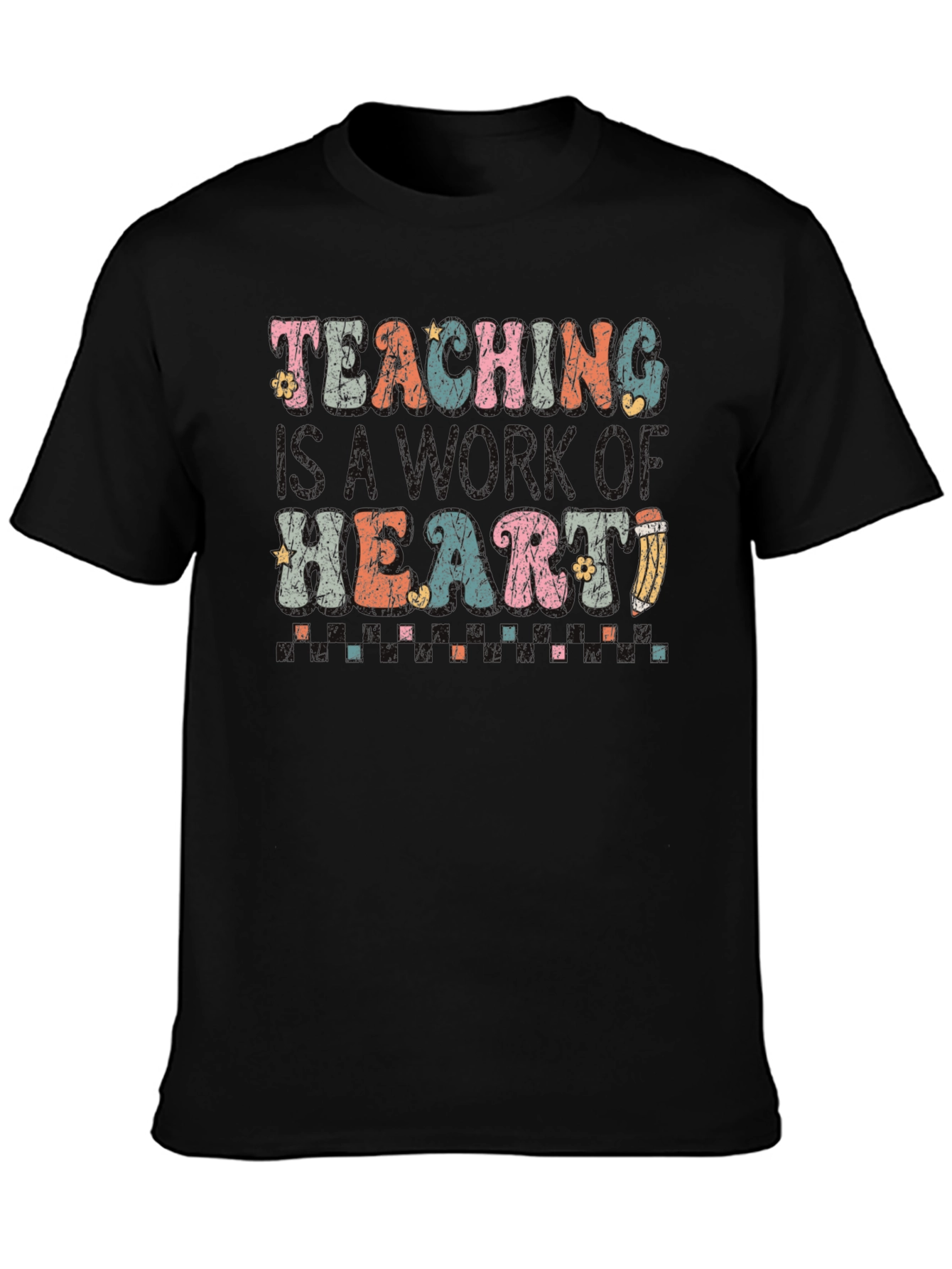 Teaching With My Heart Retro Graphic Tee