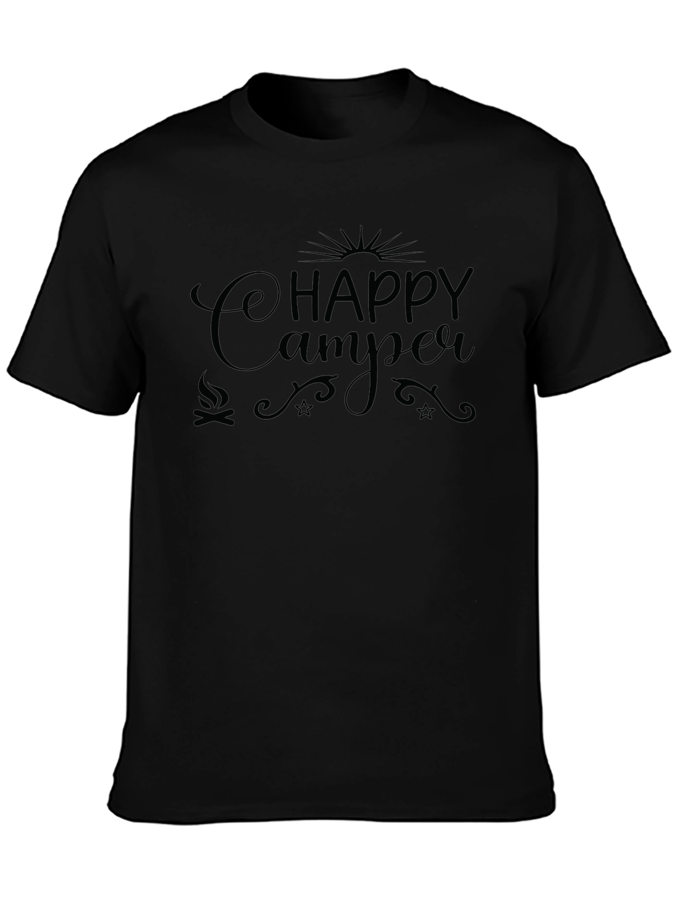 Happy Camper Graphic Tee - Black Camping Shirt