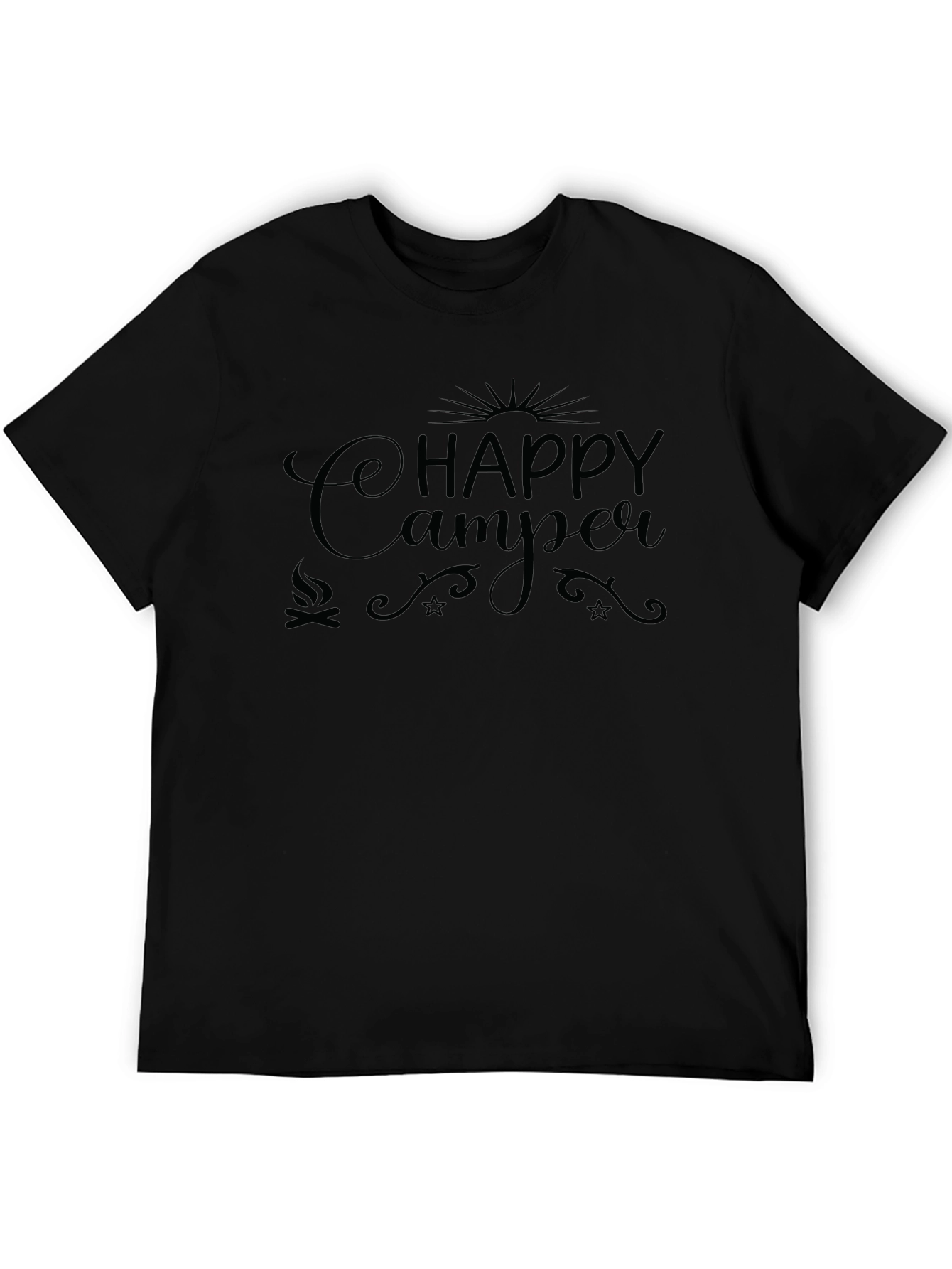 Happy Camper Graphic Tee - Black Camping Shirt