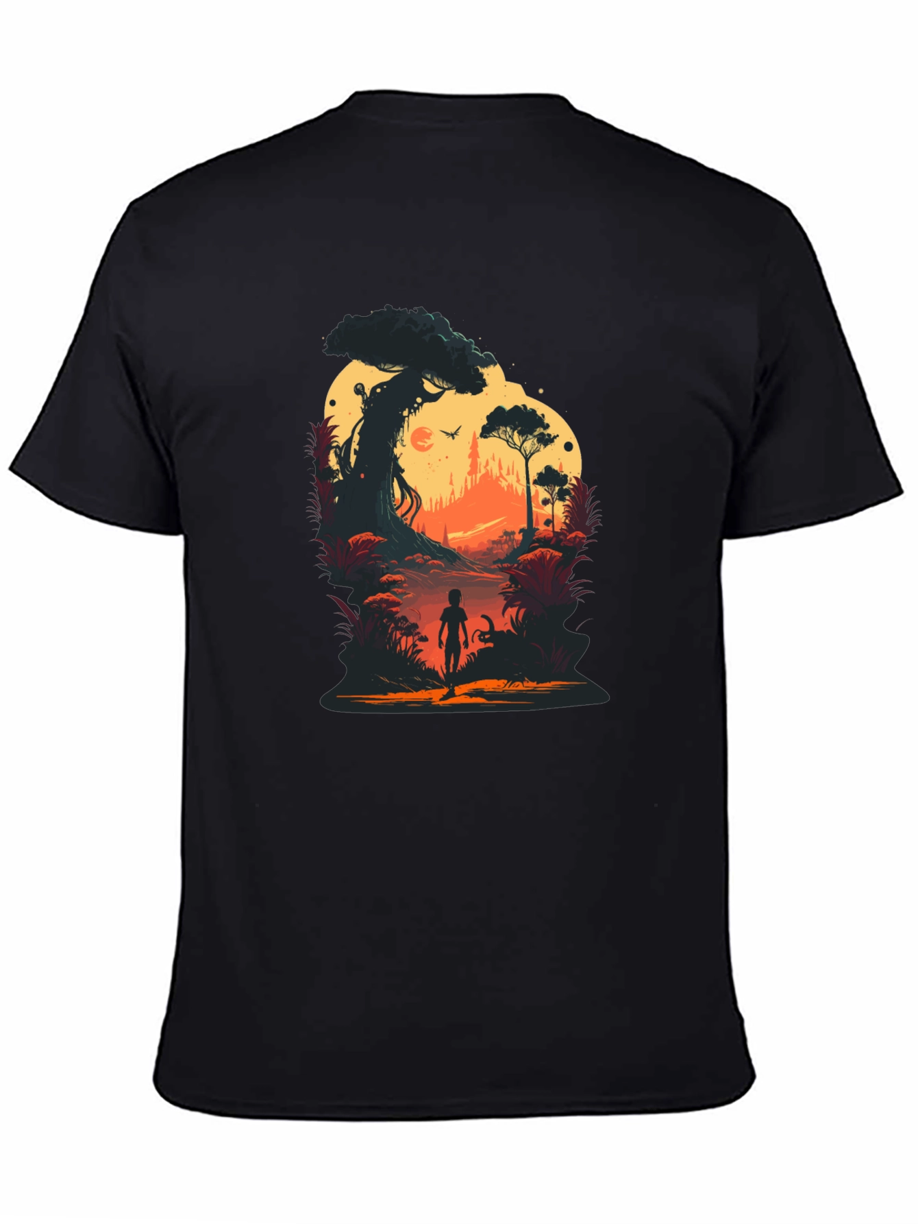 Sunset Forest Graphic Tee - Unique Silhouette Design