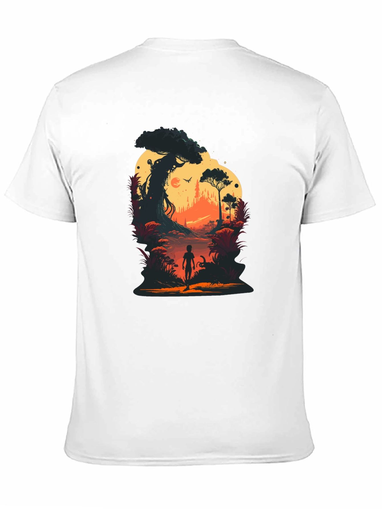 Sunset Forest Graphic Tee - Unique Silhouette Design