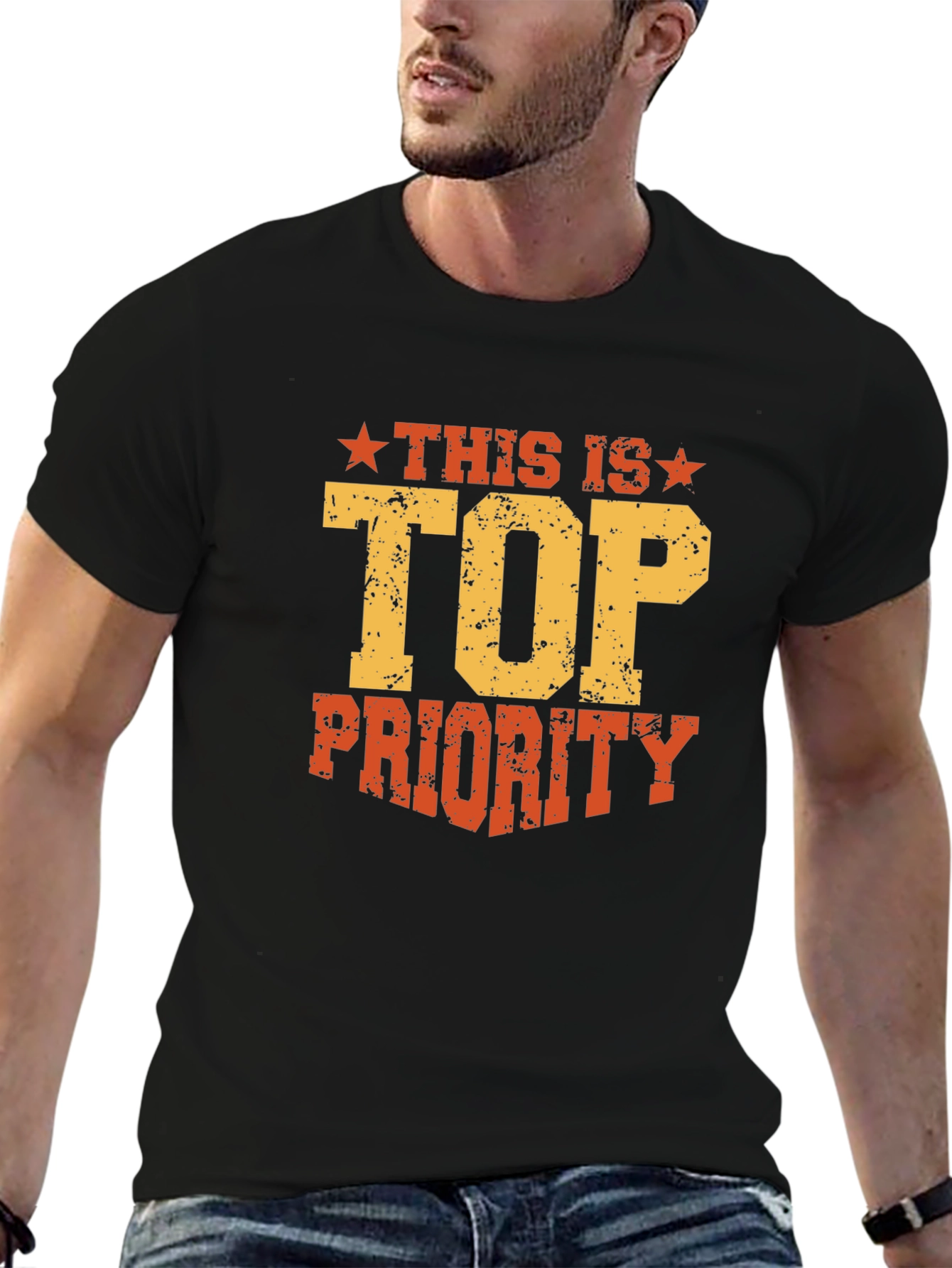 Top Priority Graphic Tee - Black