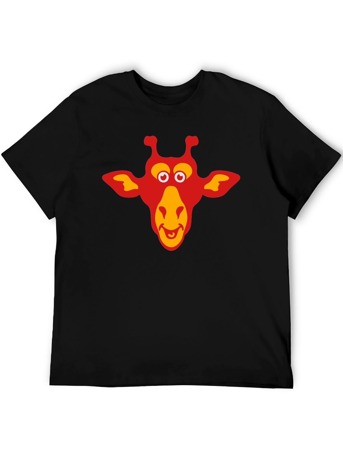 Giraffe Graphic Tee - Black Cotton T-Shirt